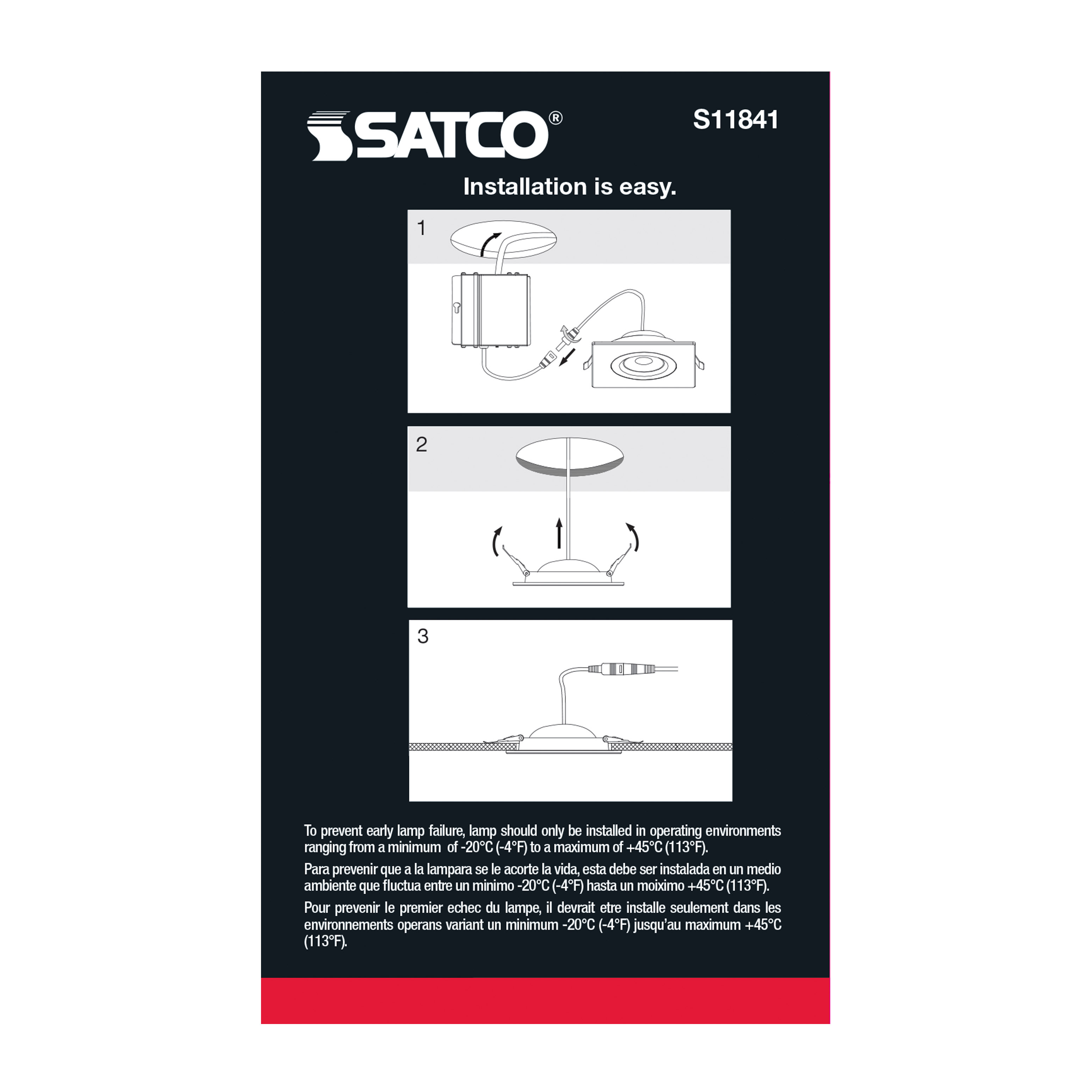9WLED/GBL/4/CCT/SQ/WH - S11841