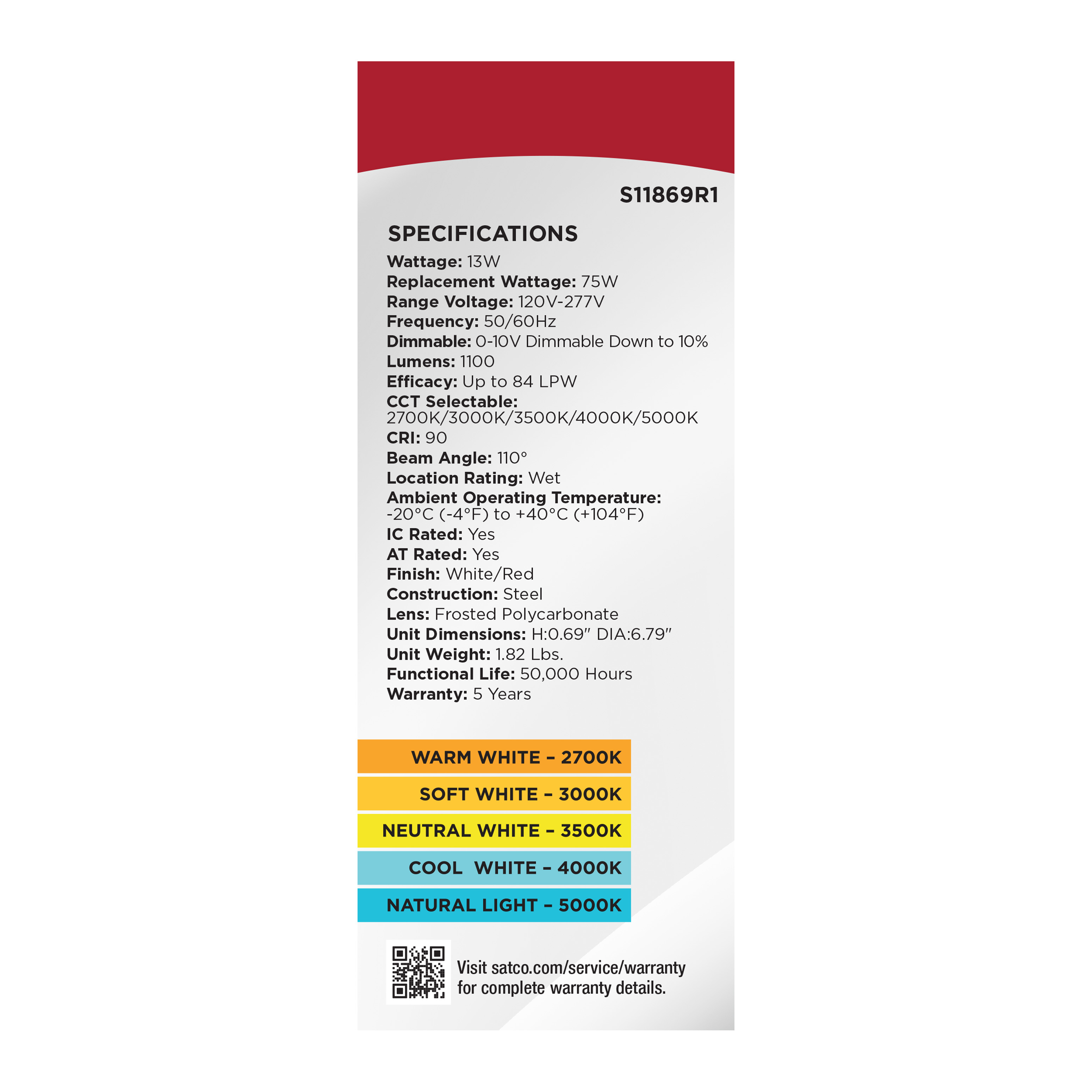 13WLED/6/CFR/CCT/SLF/RD/FL/RND - S11869R1