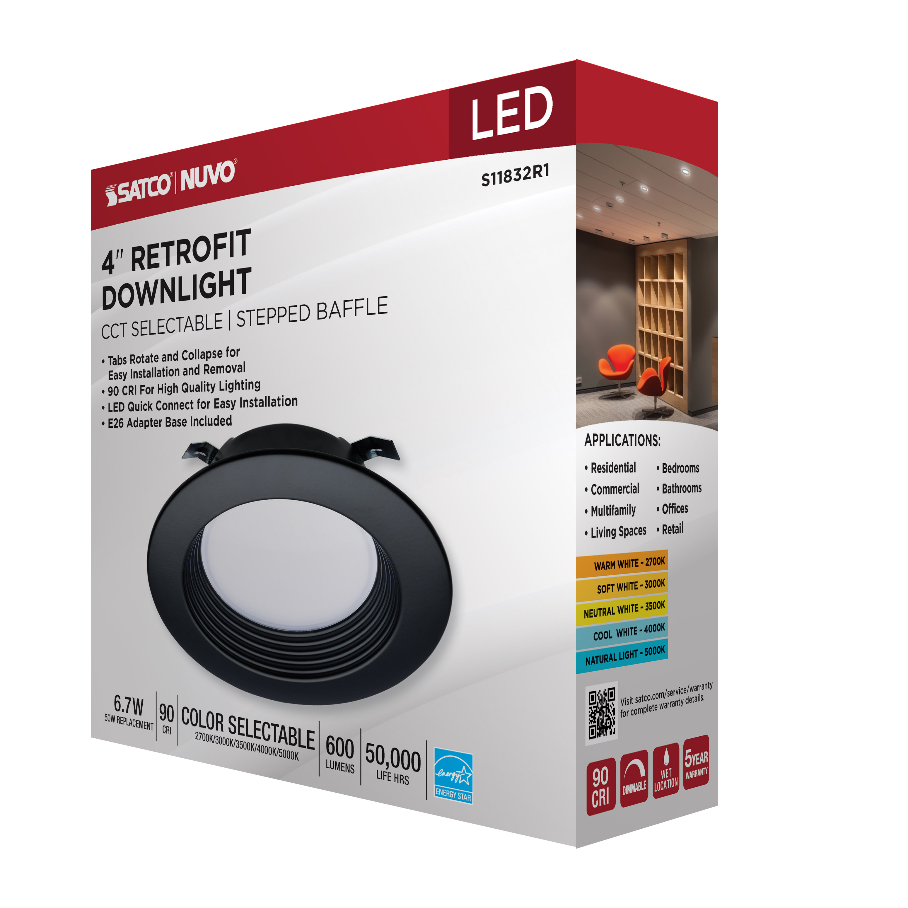 6.7WLED/DLR/4/CCT-SEL/RD/BL - S11832R1