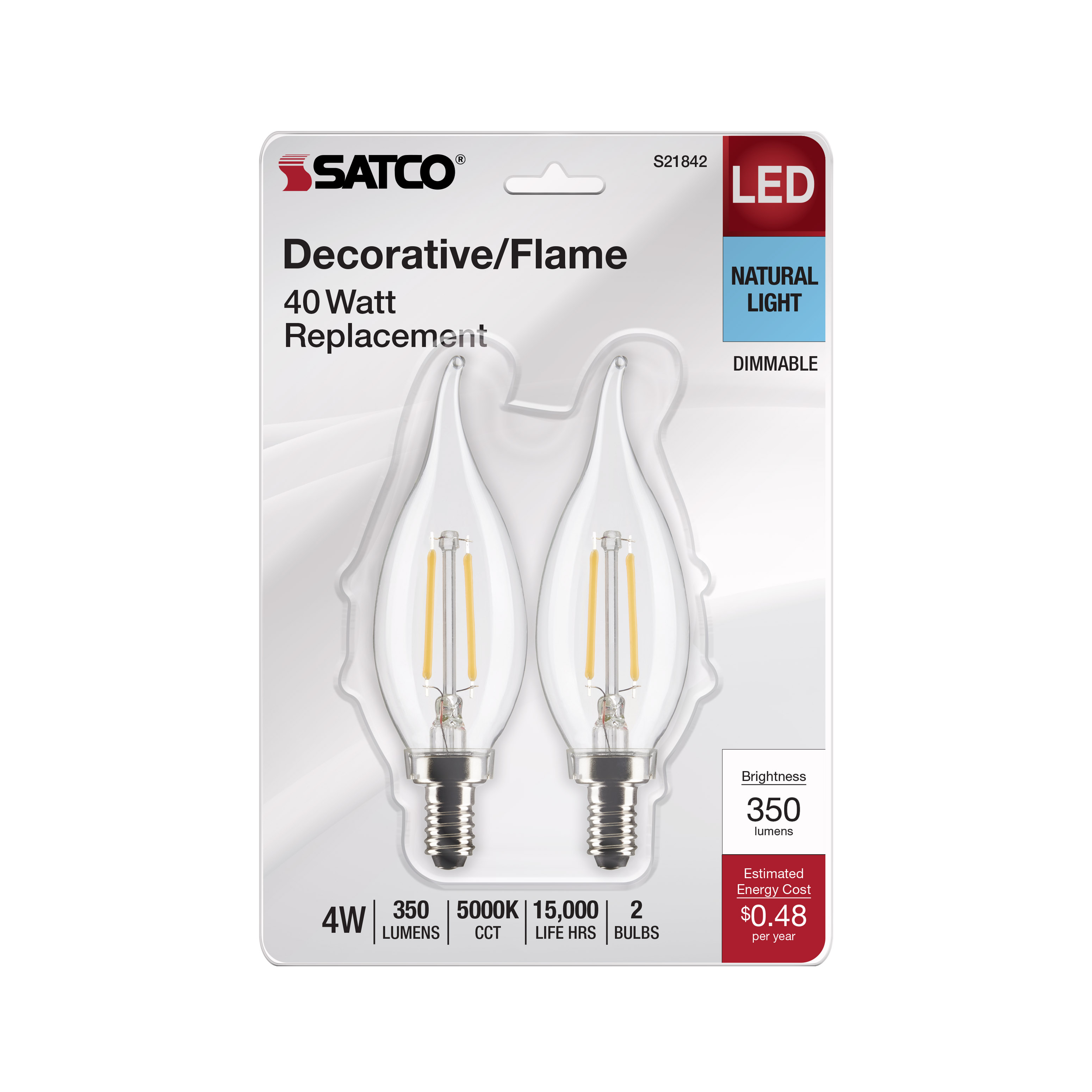 4CA10/LED/950/CL/120V/E12/2CD - S21842
