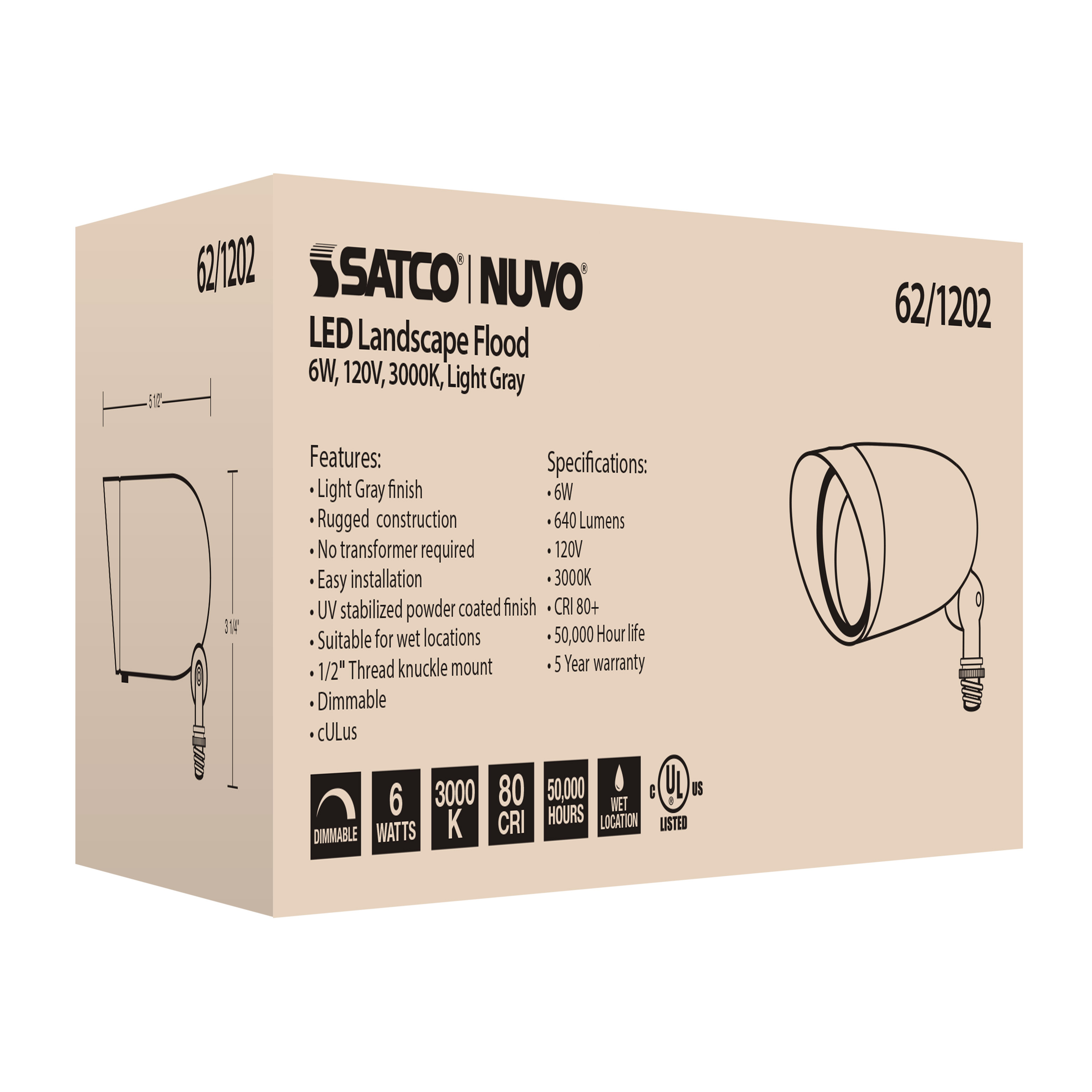 LED 6W LANDSCAPE FLOOD - 62-1202