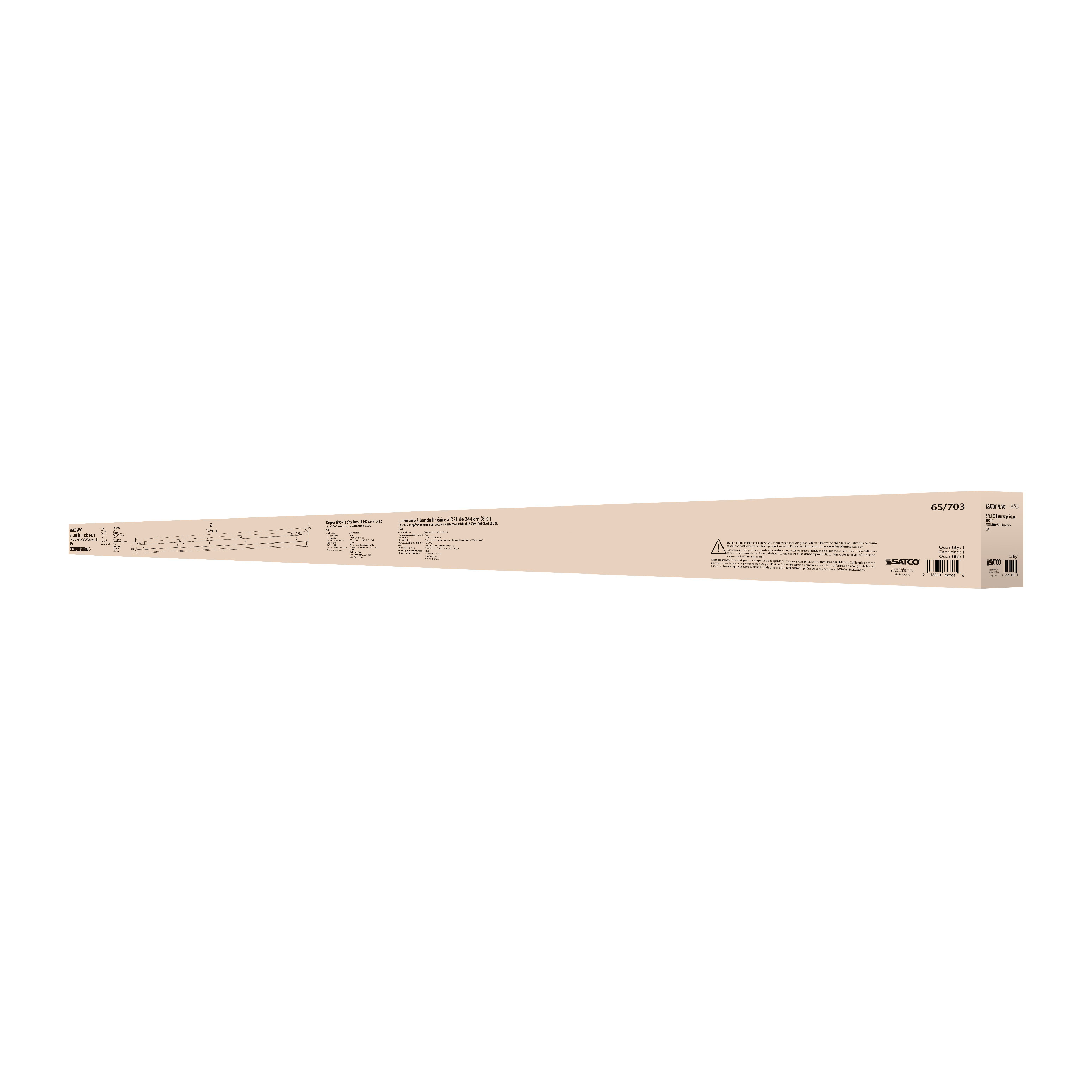 8'LINEAR STRIP WHITE FINISH - 65-703