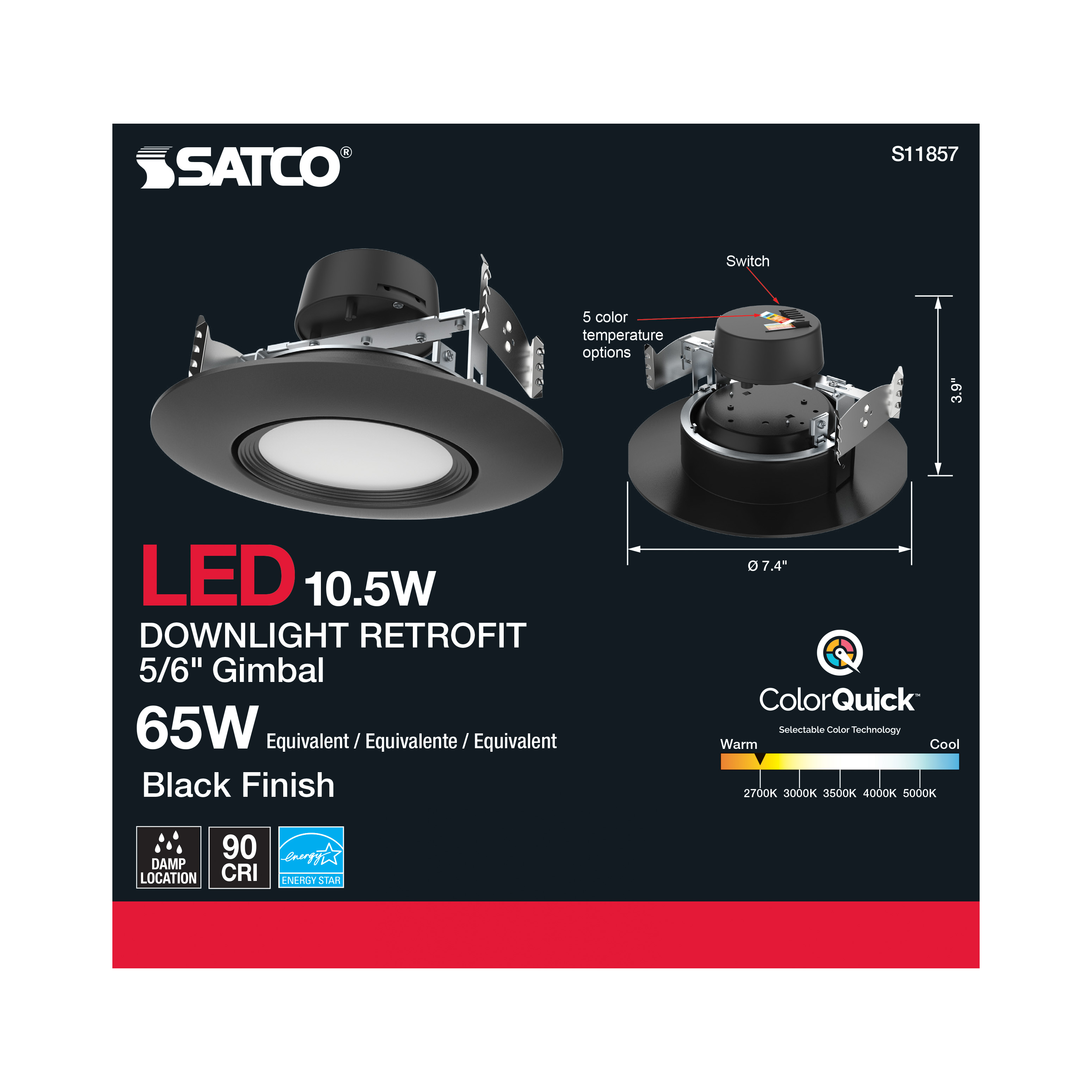 10.5WLED/DIR/5-6/CCT-SEL/120V/ - S11857