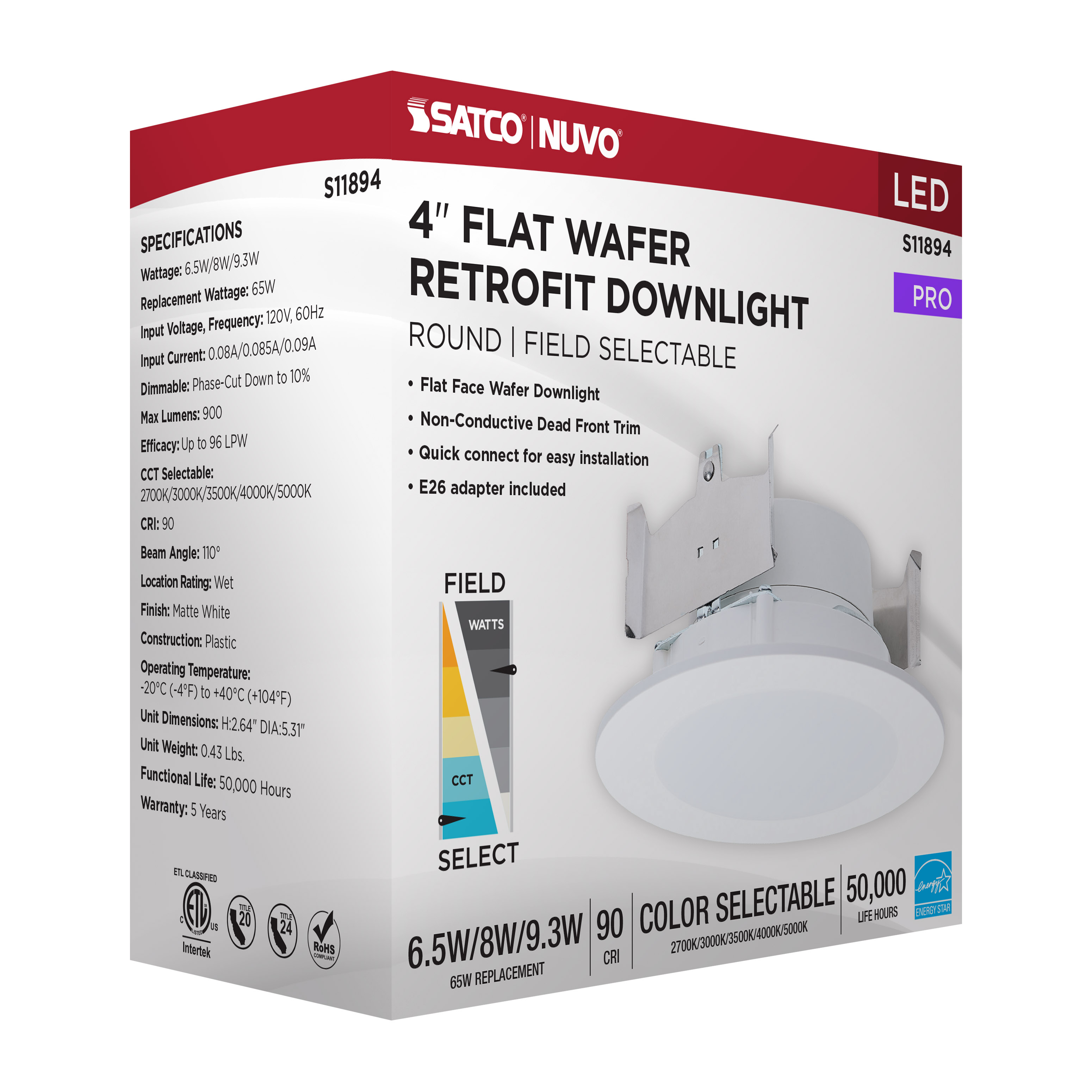 9WLED/DLR/4/FS/WF/RND/WH - S11894