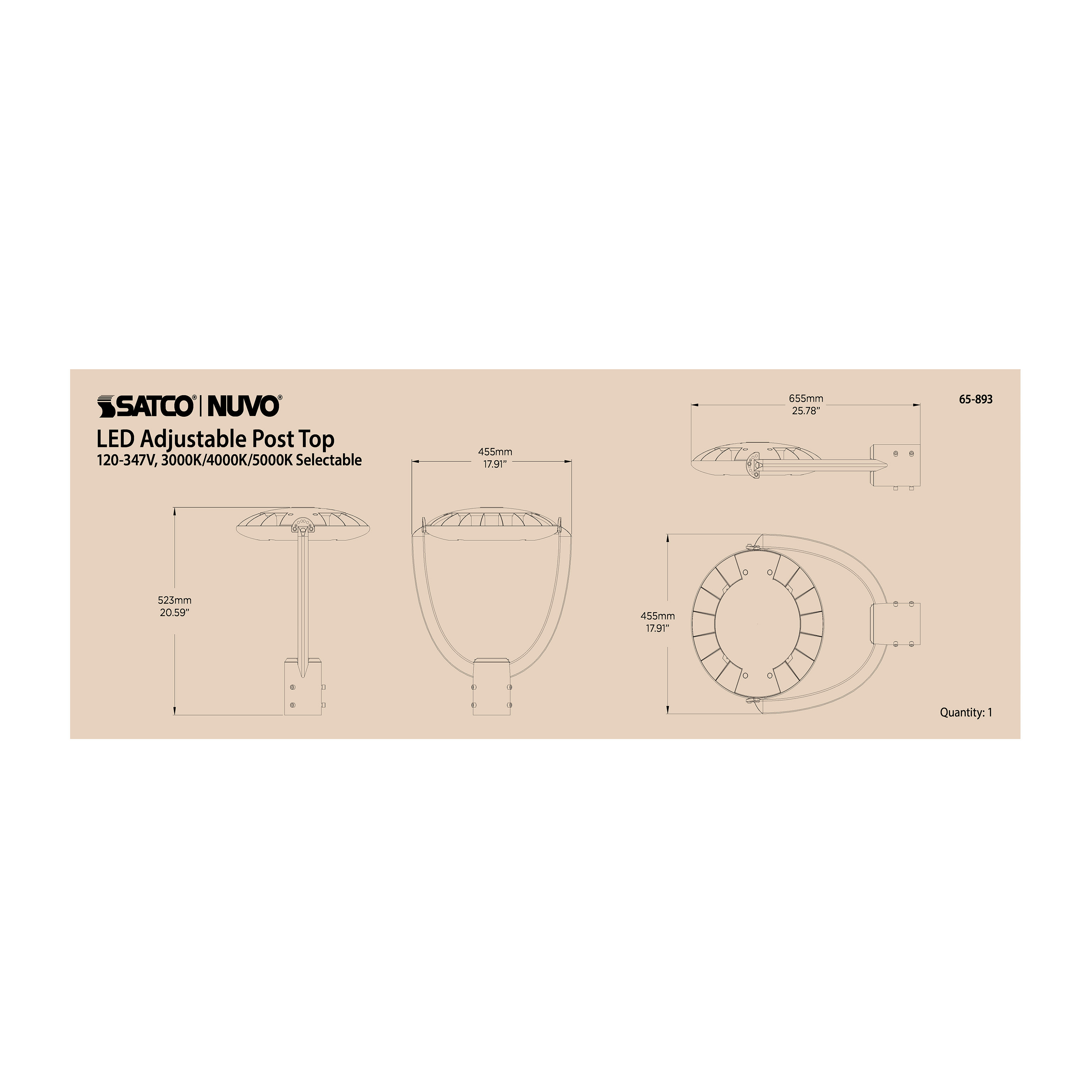 LED 100W POST TOP CCT SELECT - 65-893