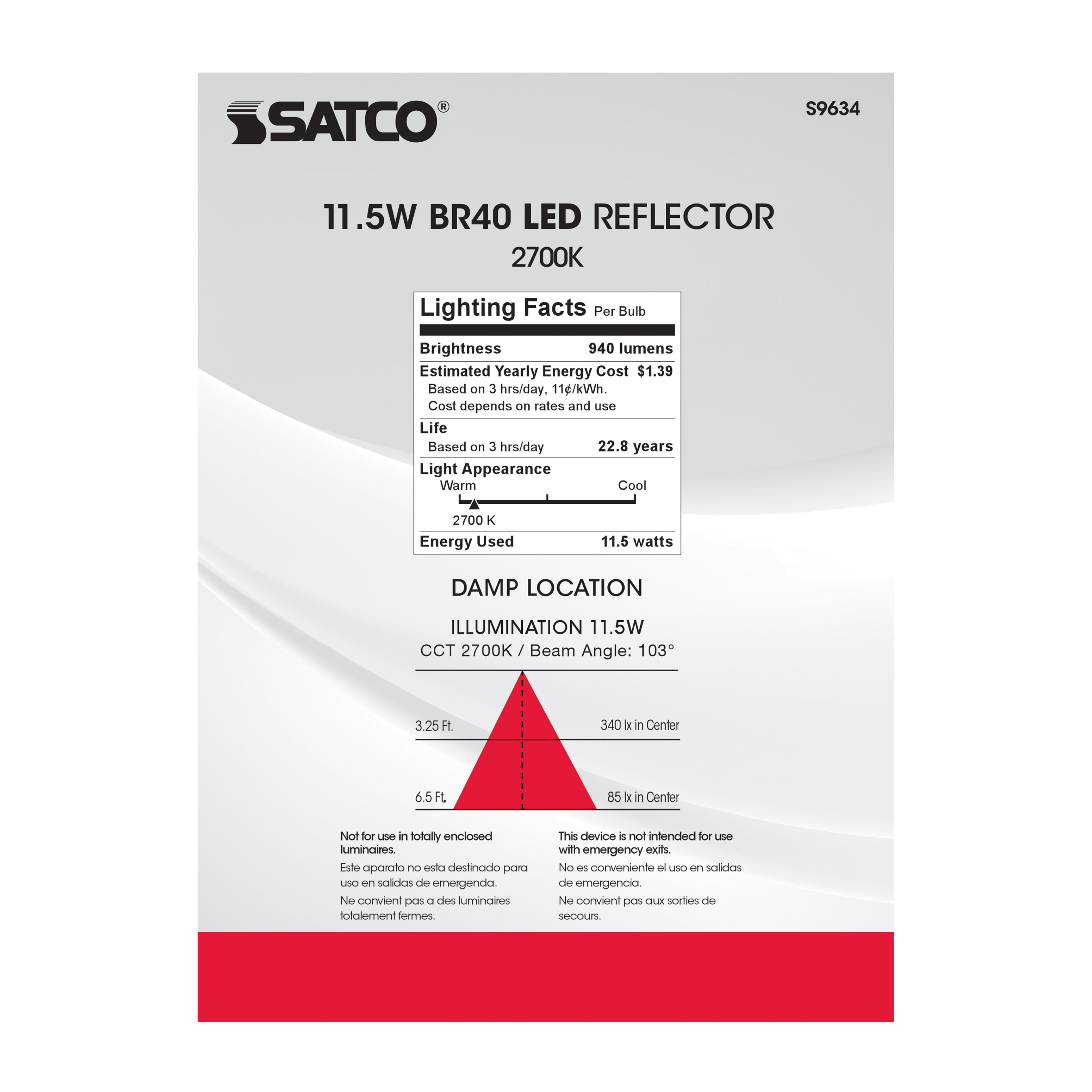 11.5BR40/LED/2700K/940L/120V - S9634