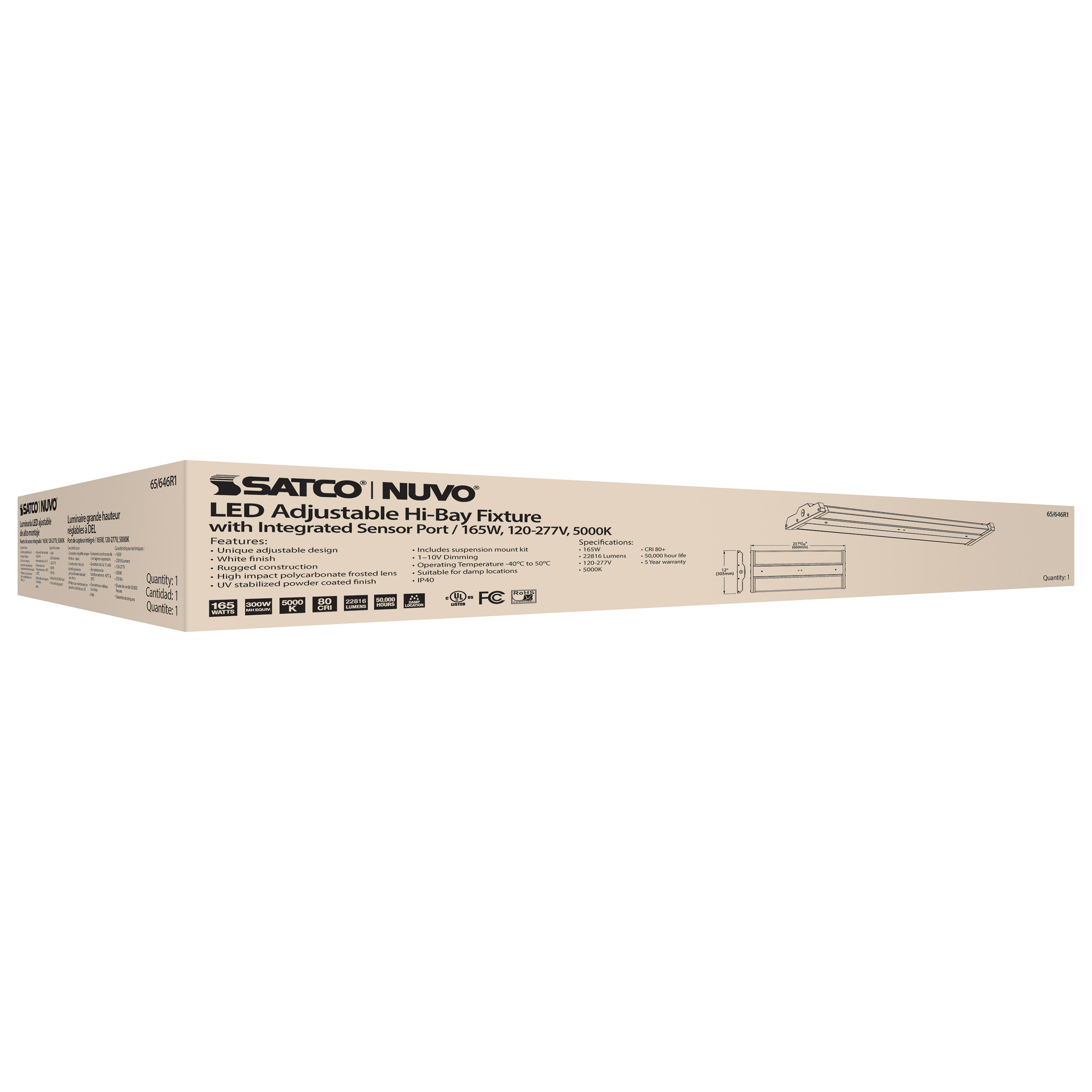 165W LED ADJUSTABLE HIGH BAY - 65-646R1