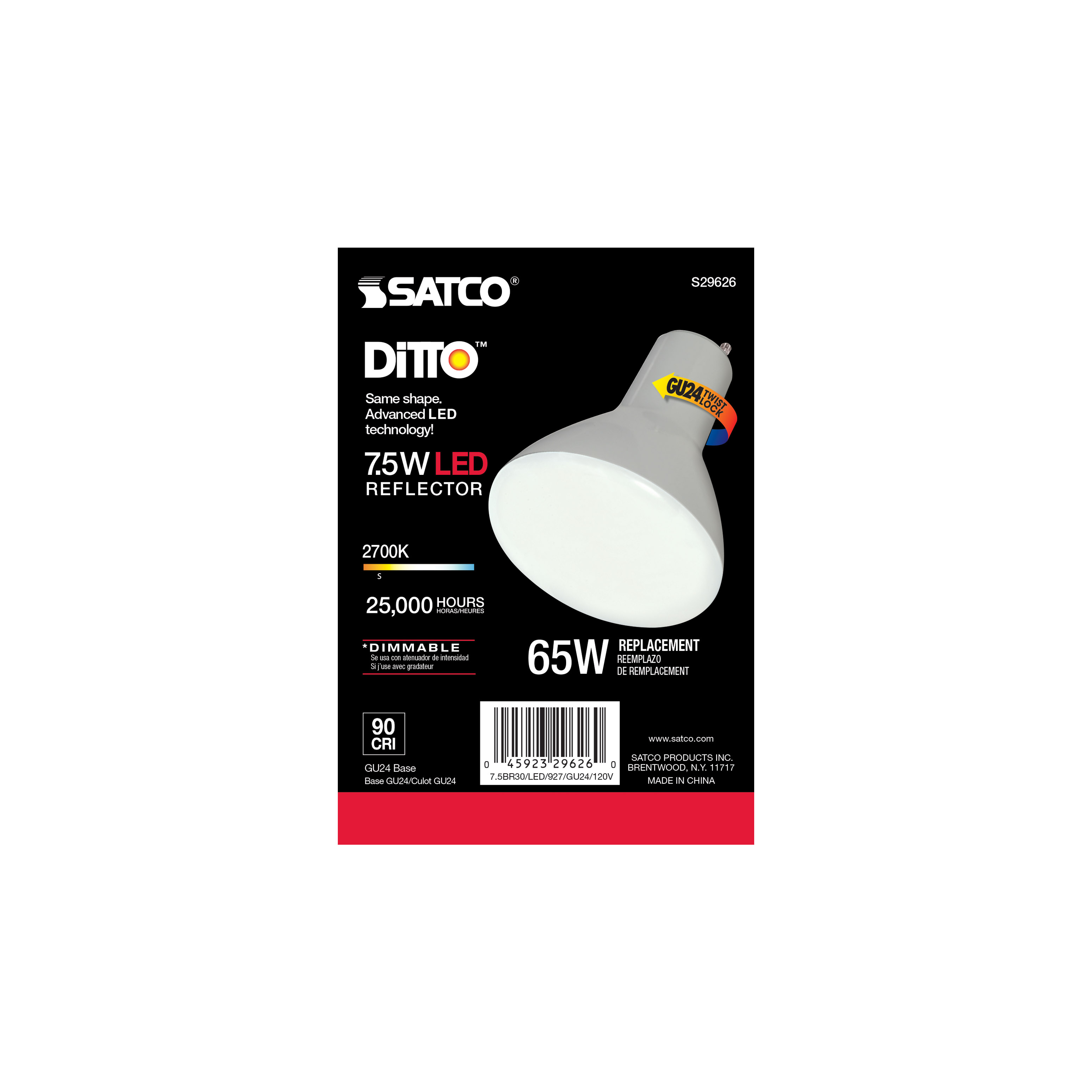 7.5BR30/LED/927/GU24/120V - S29626