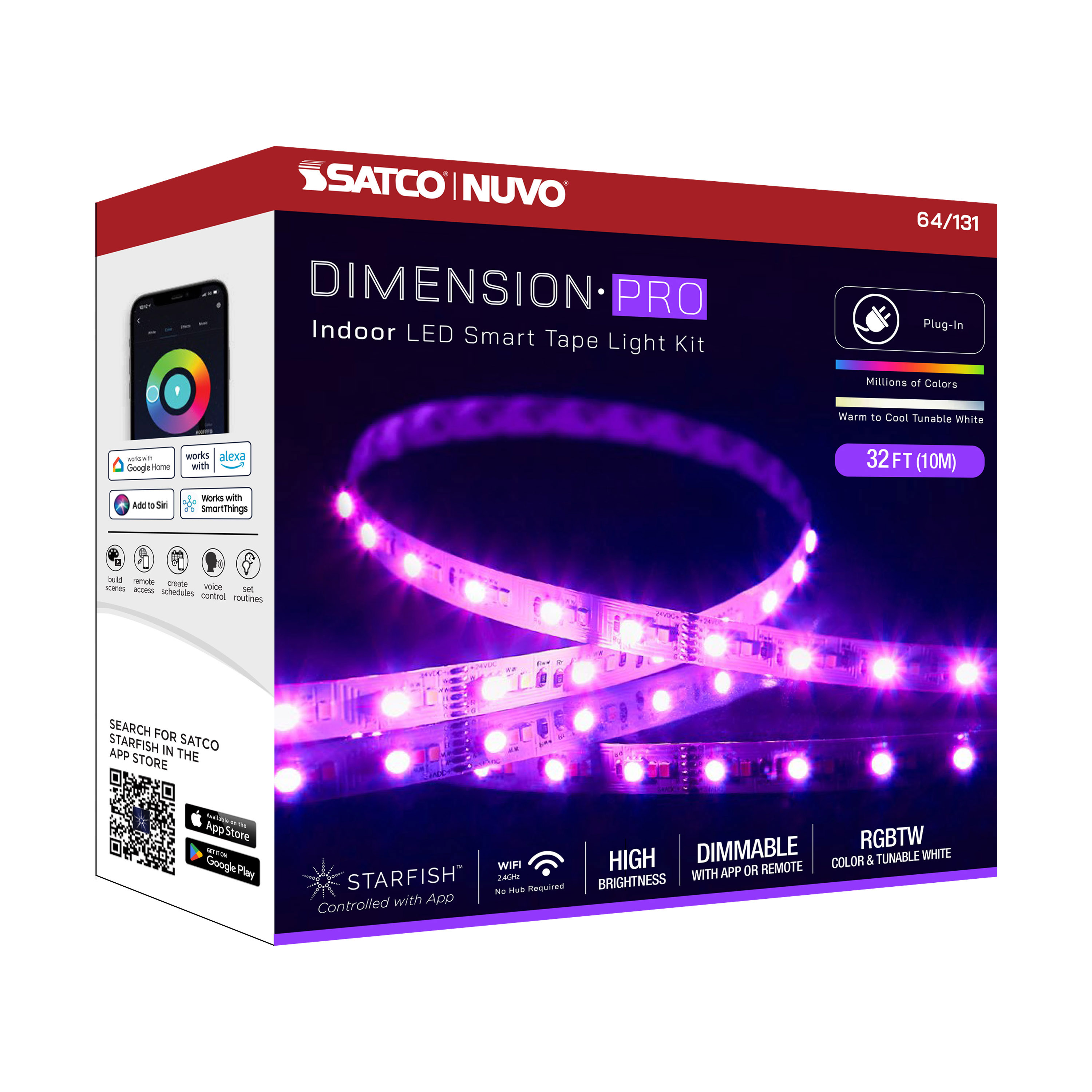 TAPE/RGBTW-HO/IP20/PLUG/SF/32' - 64-131