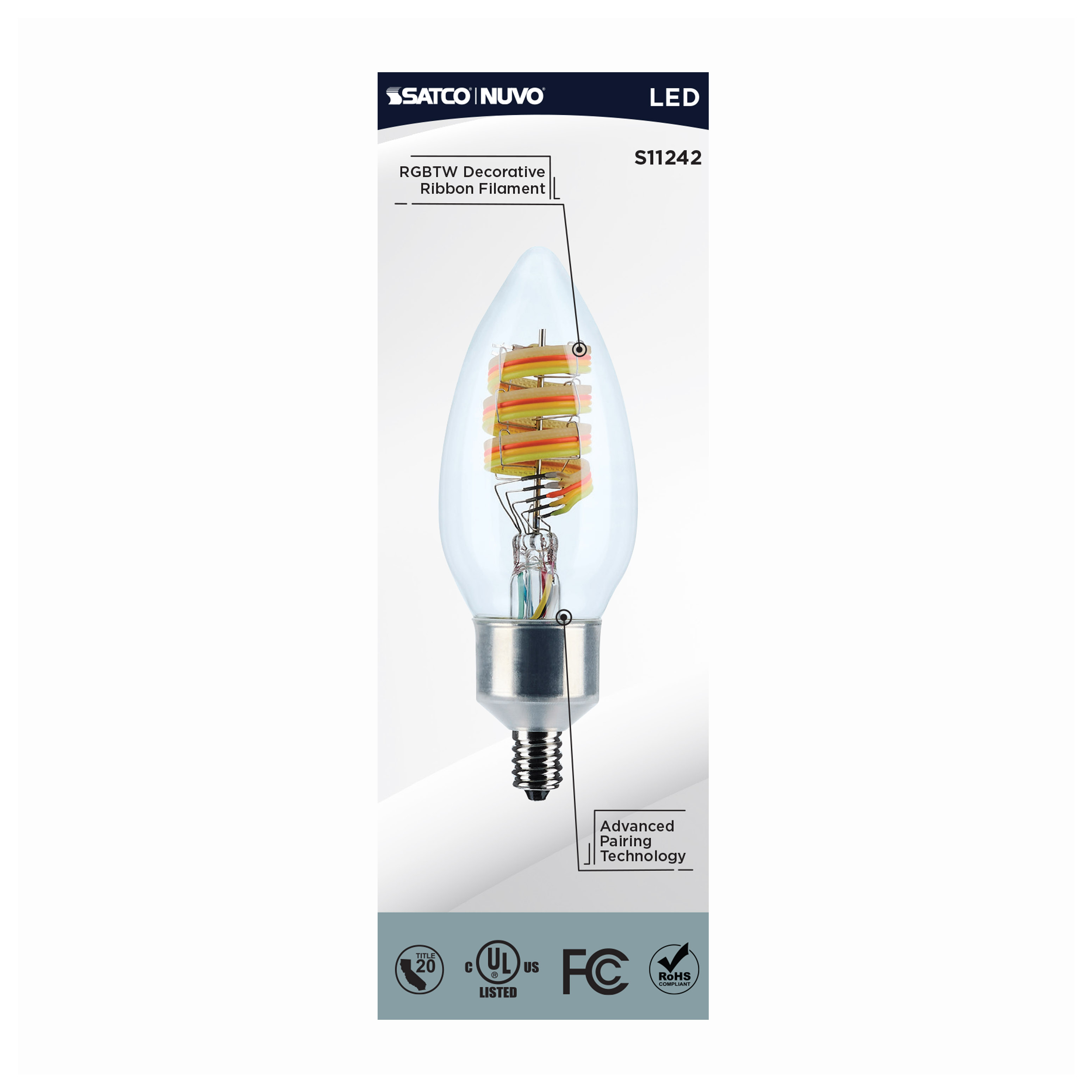 B11/4W/LED/RGBTW/CL/E12 - S11242