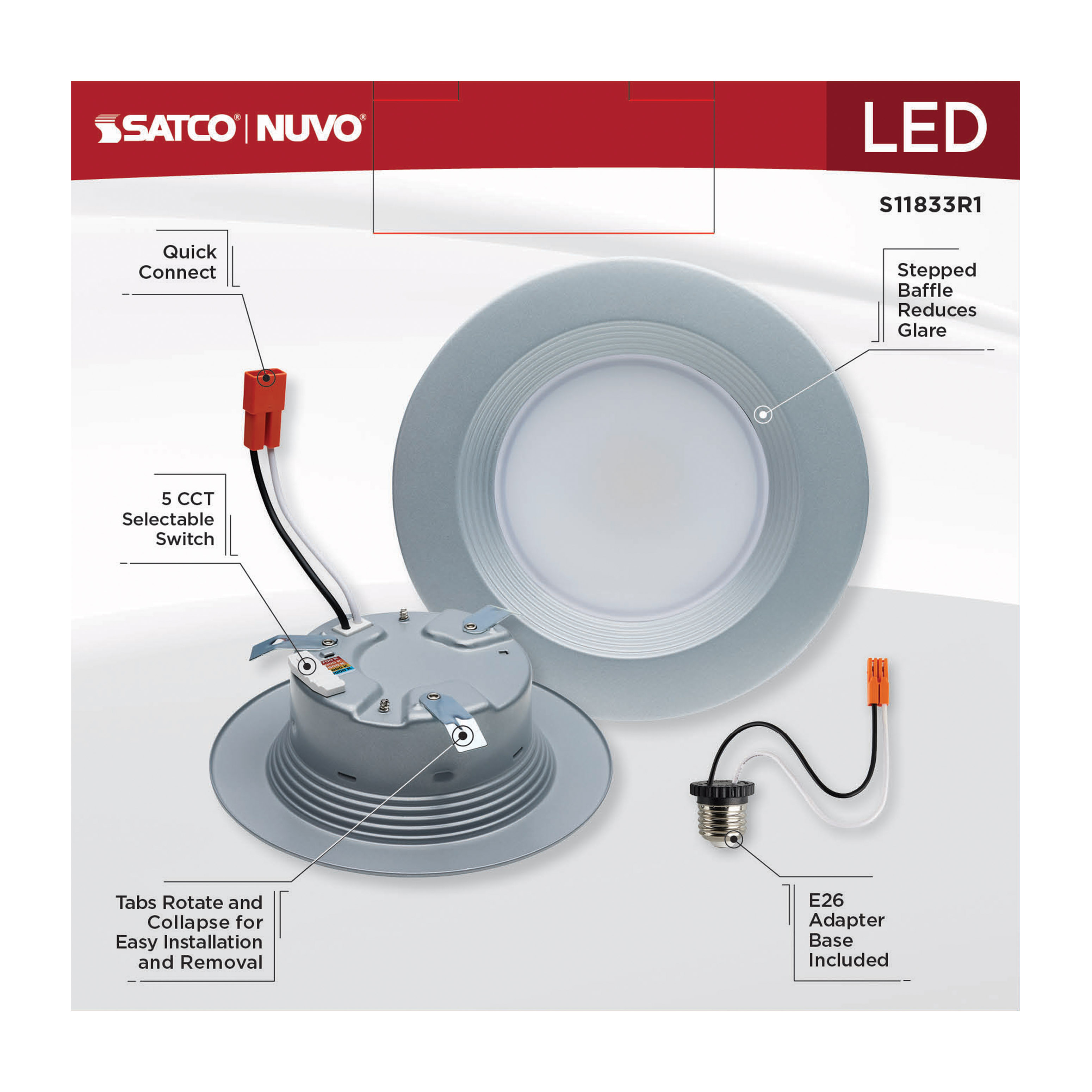 6.7WLED/DLR/4/CCT-SEL/RD/BN - S11833R1