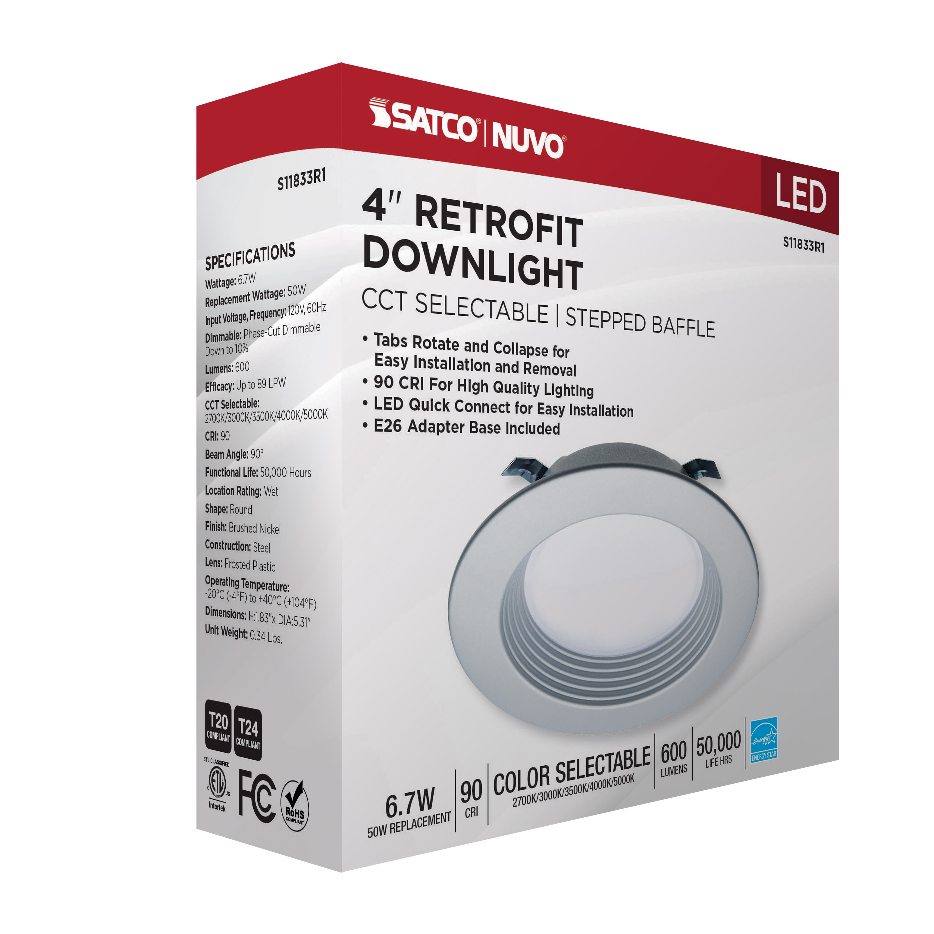 6.7WLED/DLR/4/CCT-SEL/RD/BN - S11833R1
