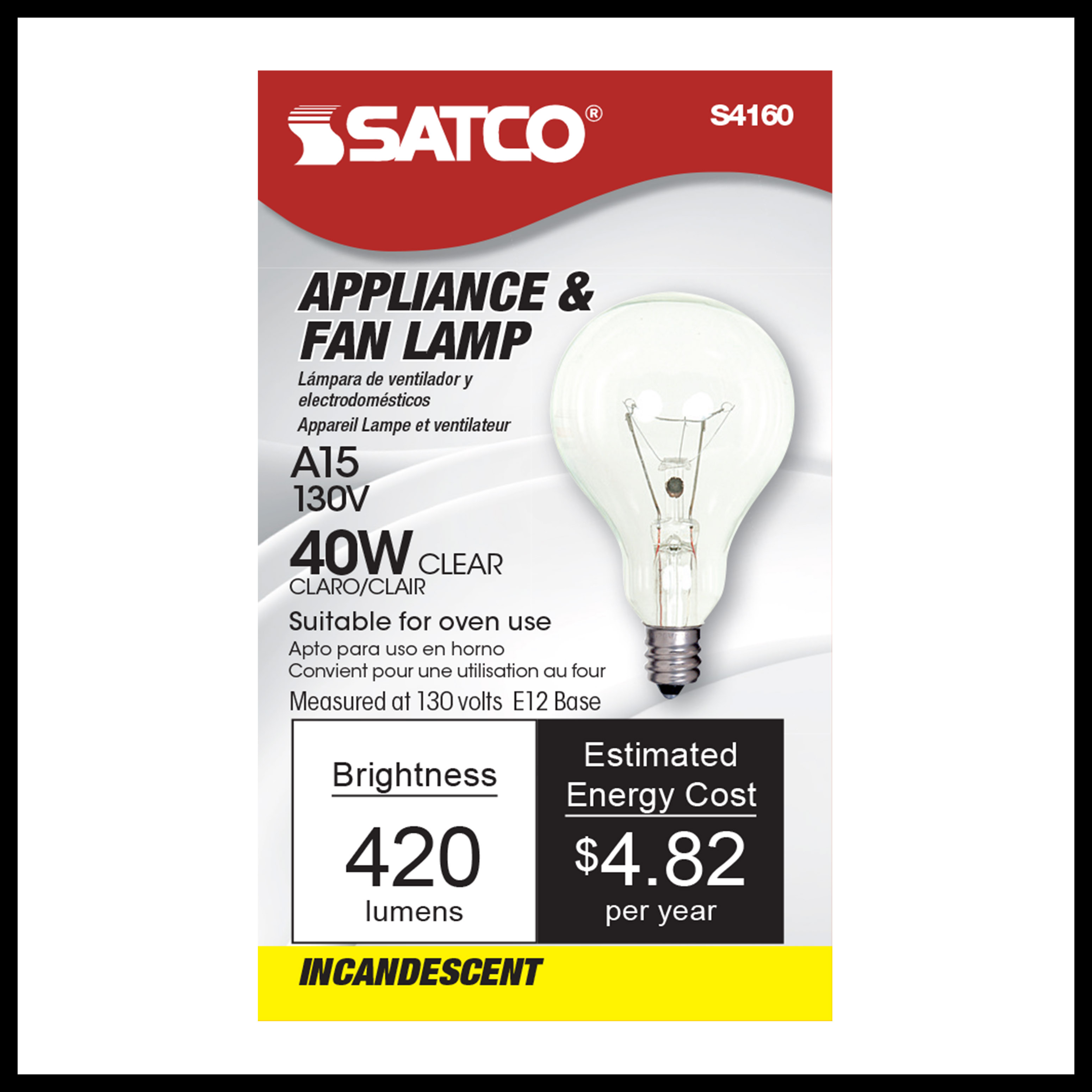 40A15 CLEAR E12 NICKEL PLATED - S4160