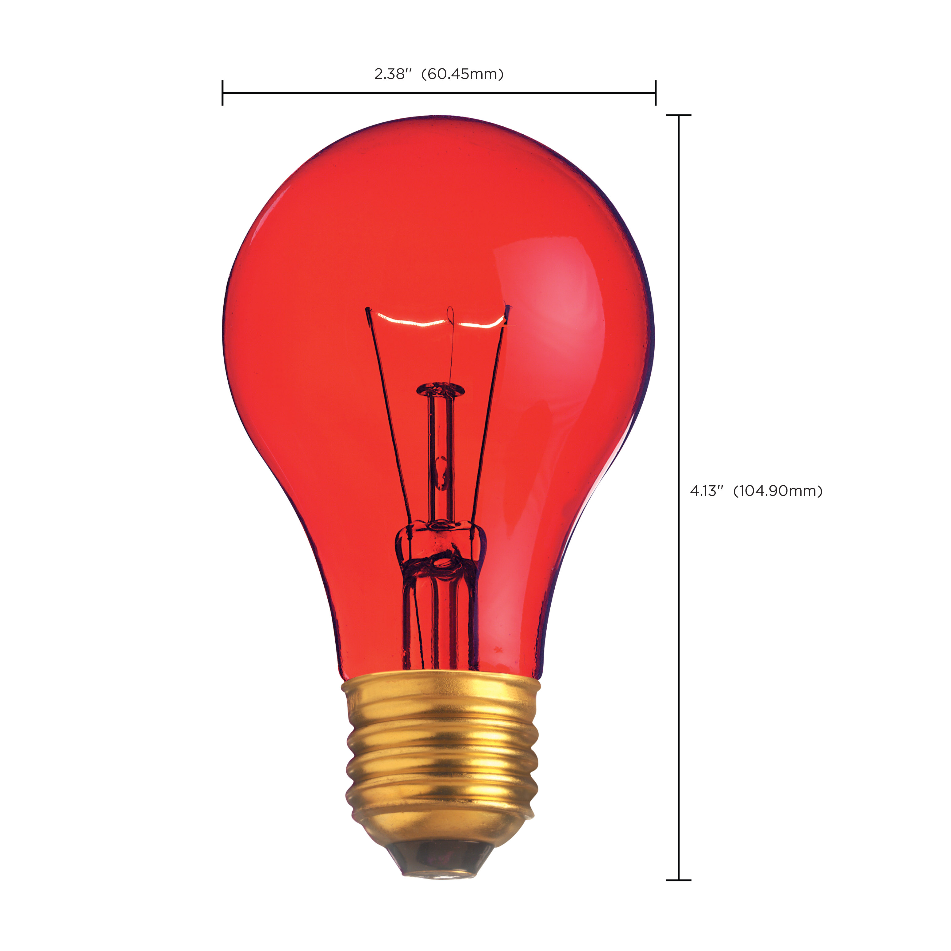 25W A19 TRANS. RED 130V - S6080