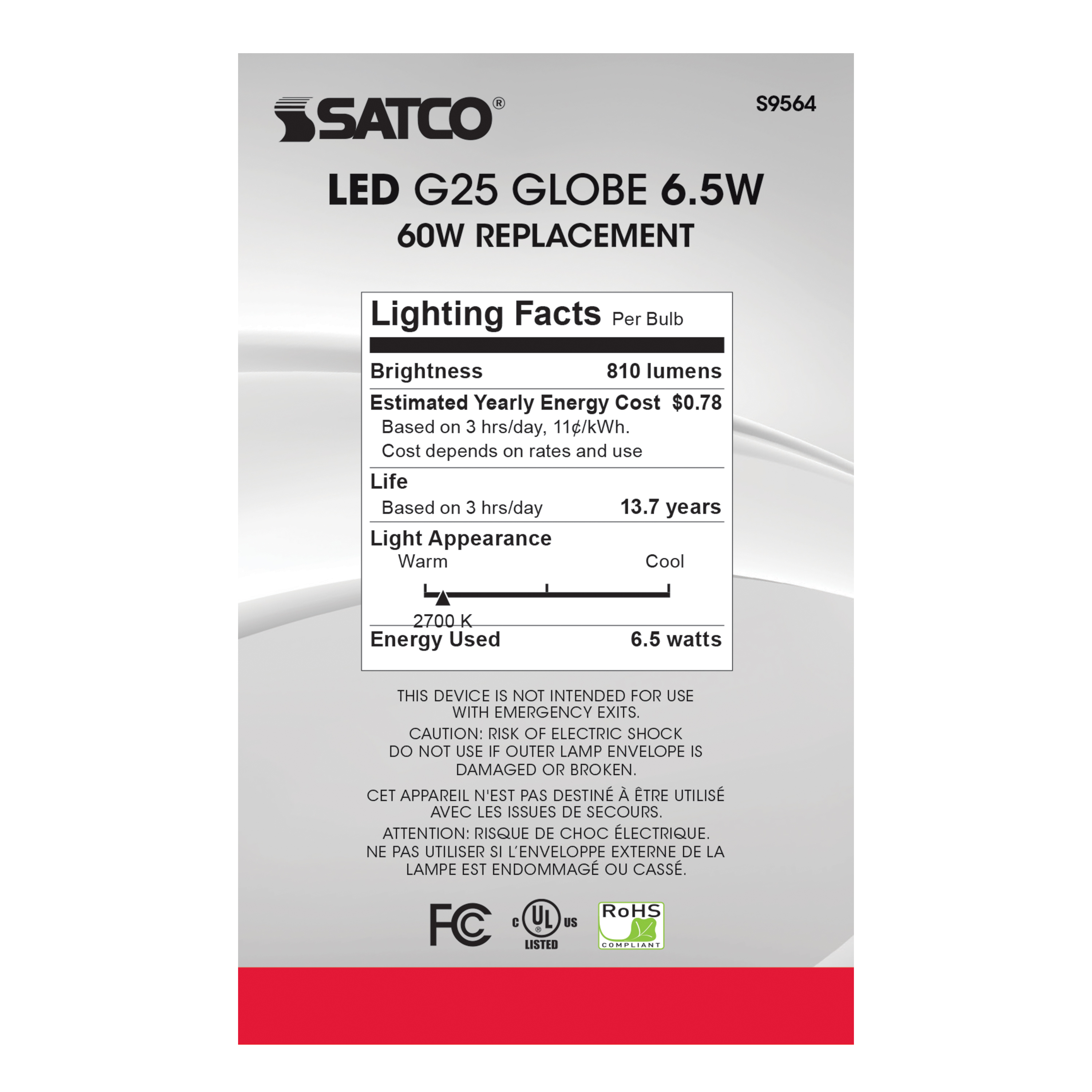 7G25/CL/LED/E26/27K/120V - S9564