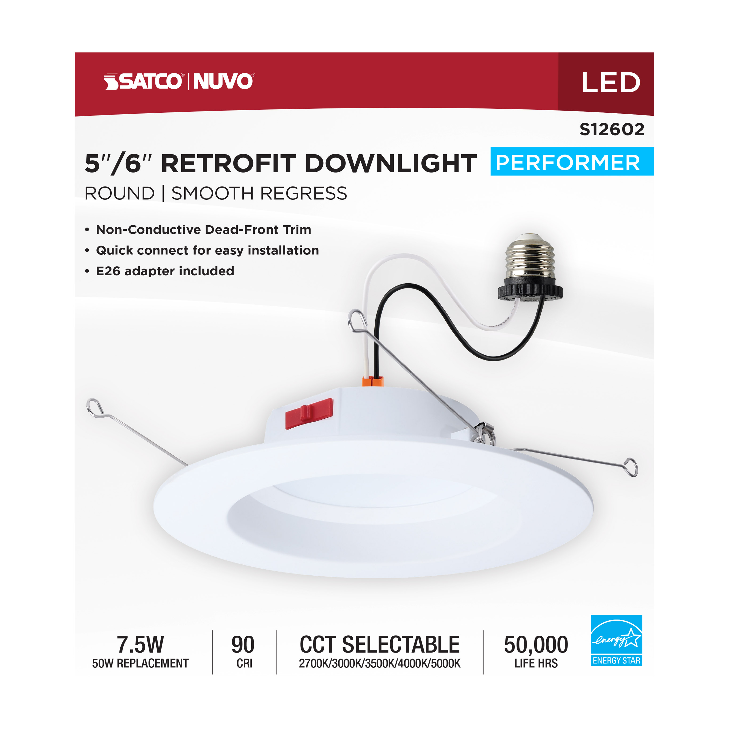8WLED/DLR/5-6/5CCT/E/RND/WH - S12602