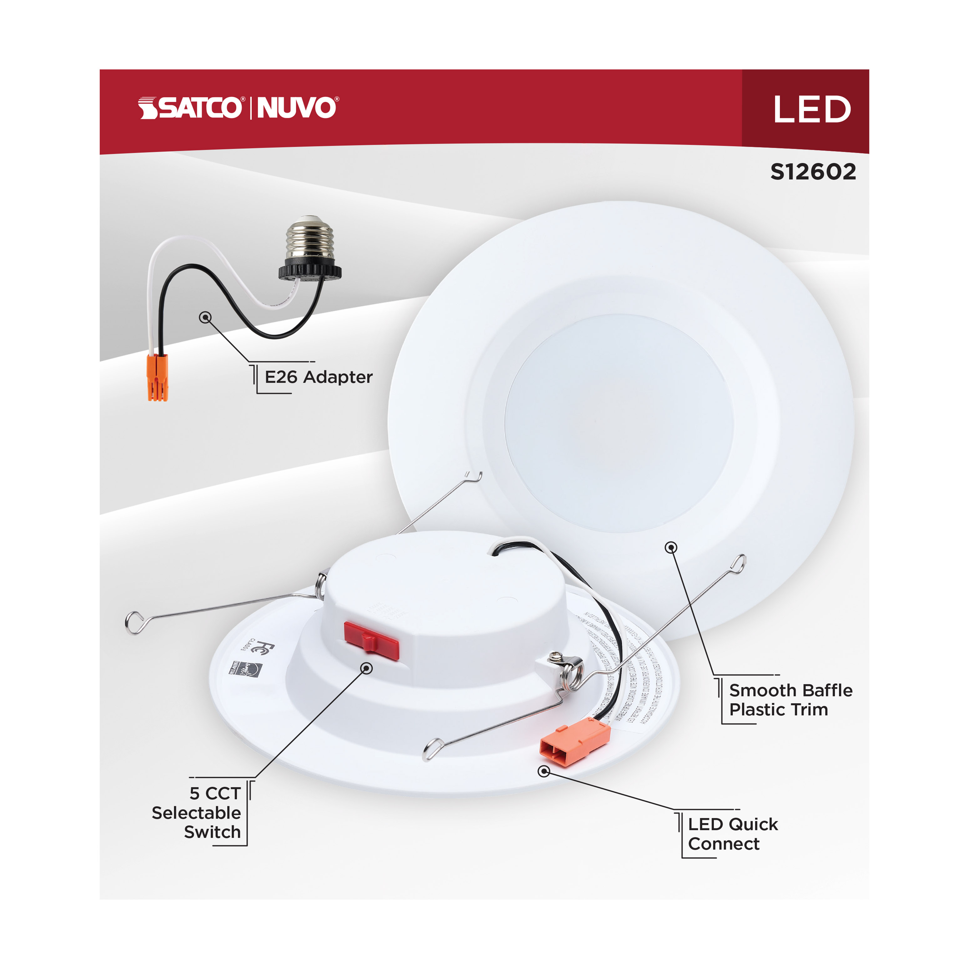8WLED/DLR/5-6/5CCT/E/RND/WH - S12602