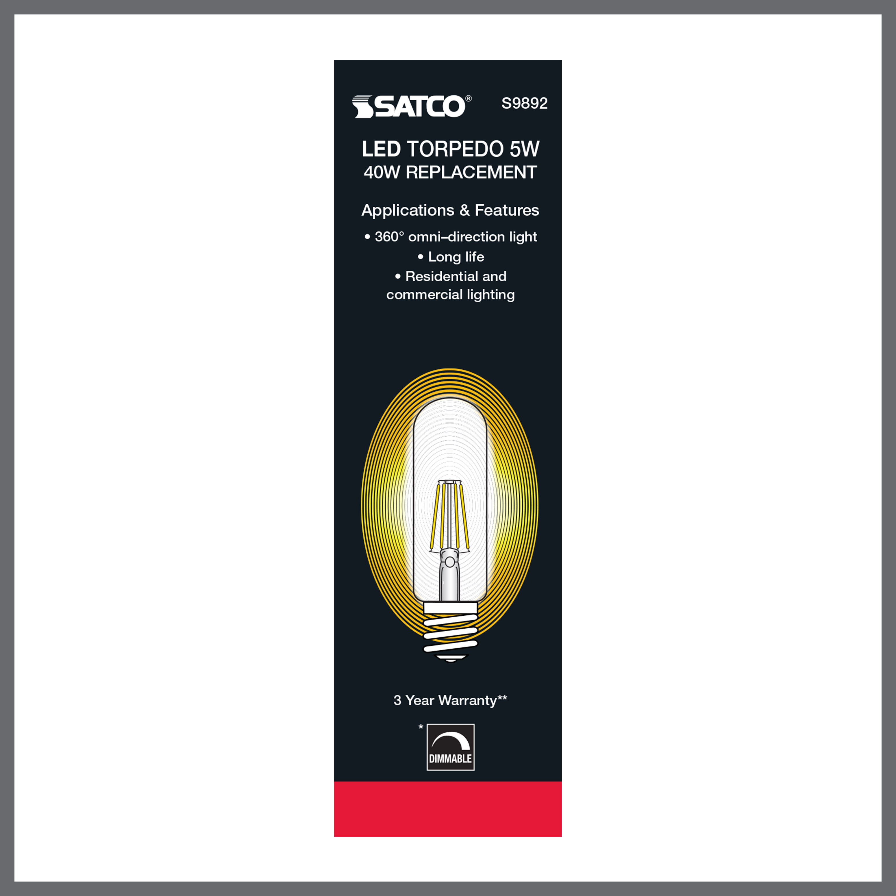 S9892 5T10/LED/E26/30K/120V