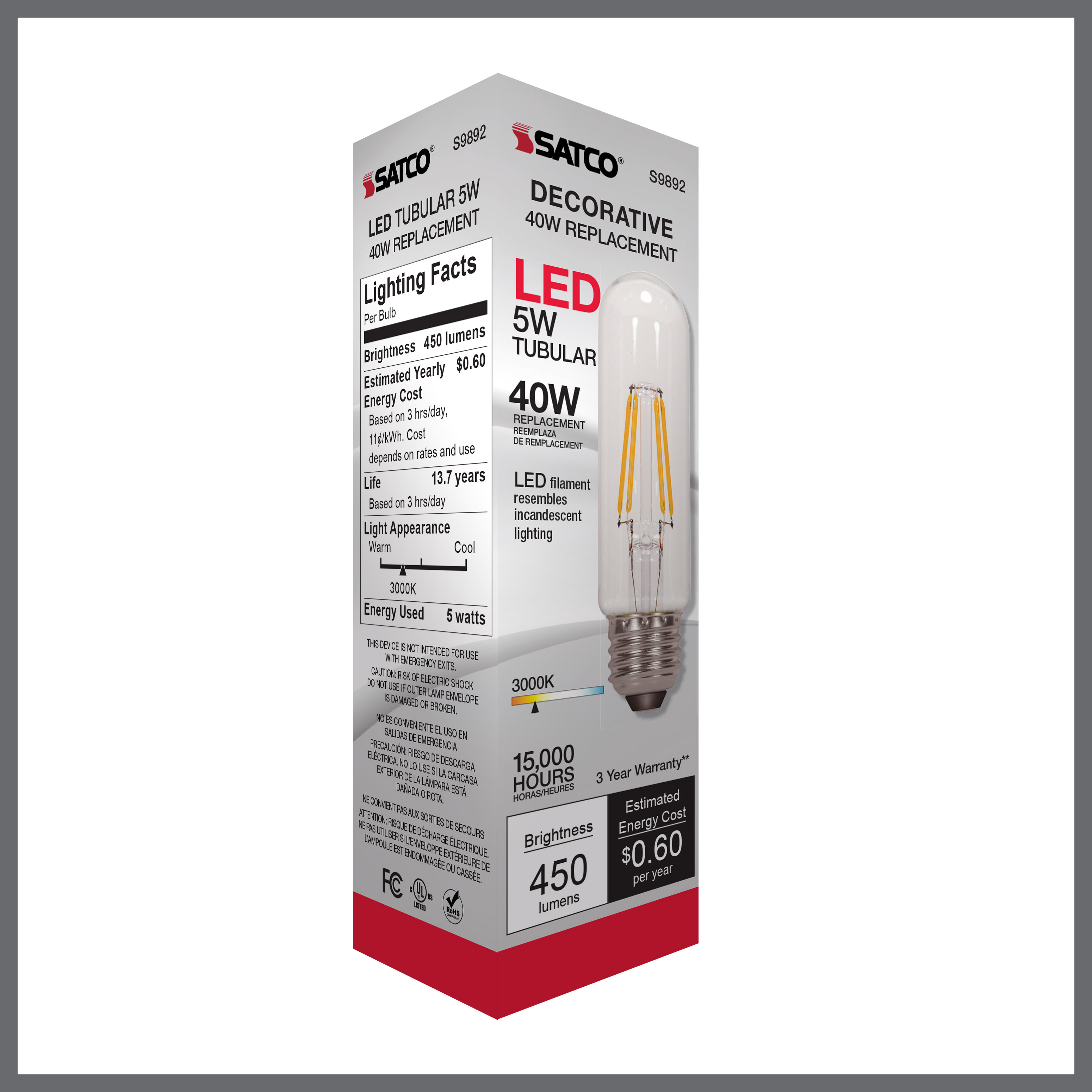 S9892 5T10/LED/E26/30K/120V