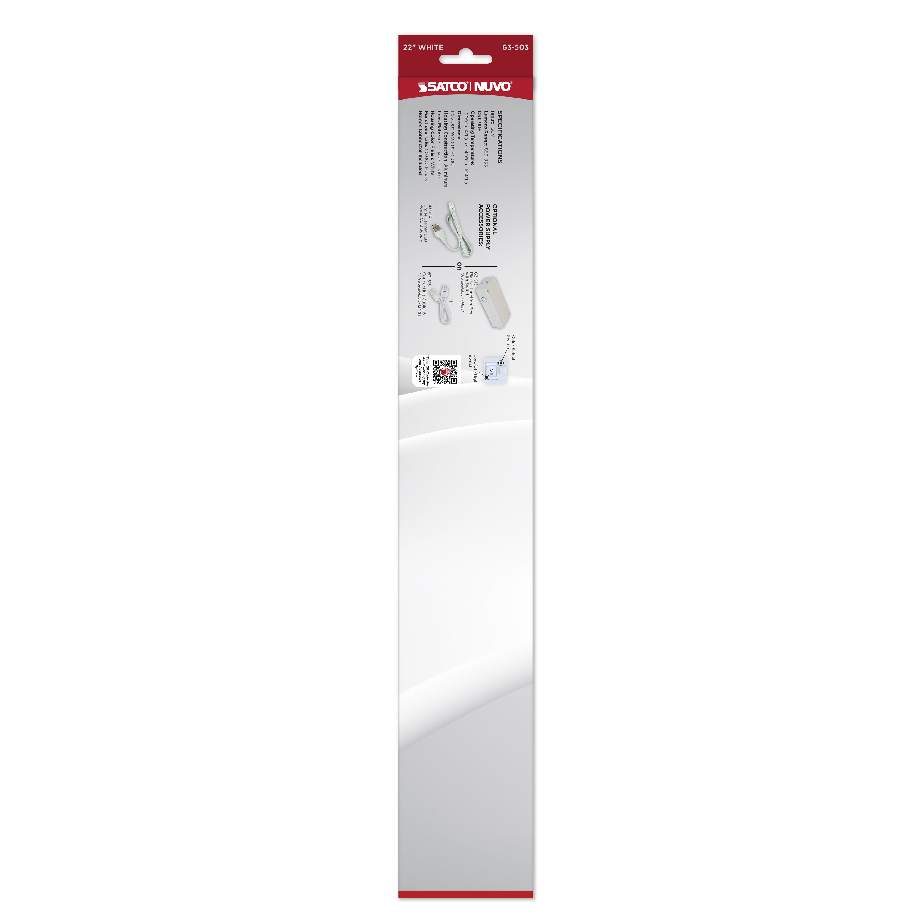 UNDER CAB LED 3CCT 22" - WH - 63-503