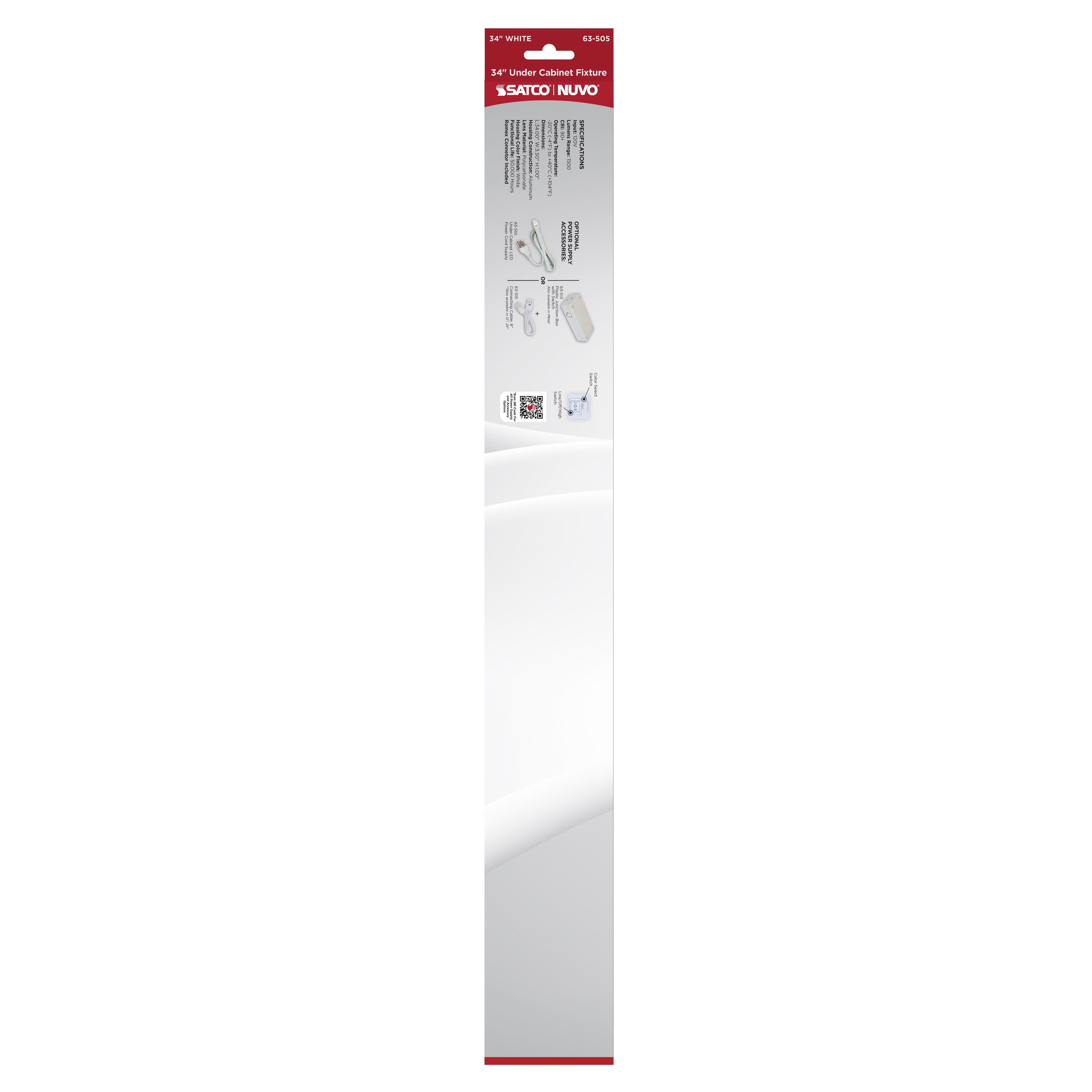 UNDER CAB LED 3CCT 34" - WH - 63-505