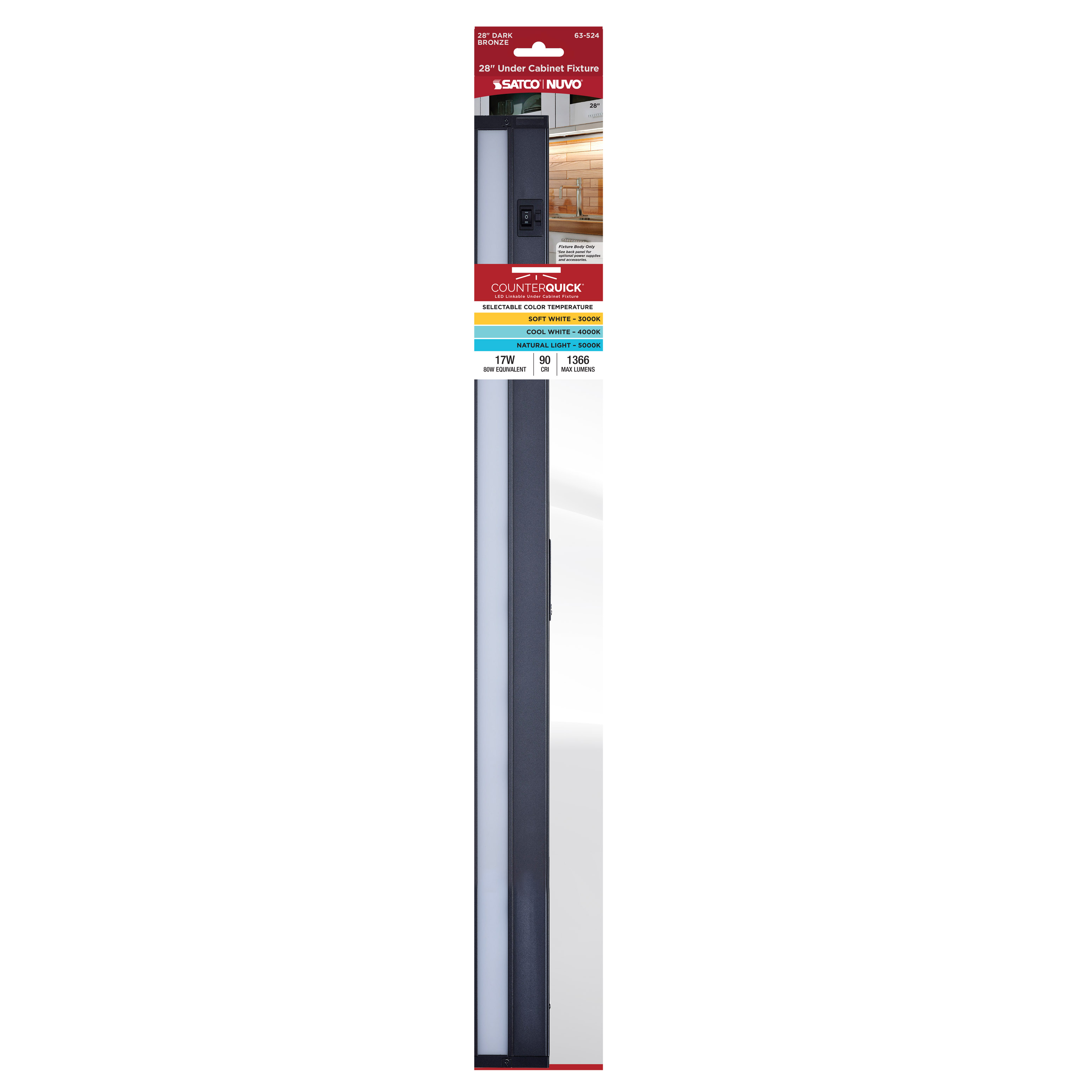UNDER CAB LED 3CCT 28"-DK BRZ - 63-524