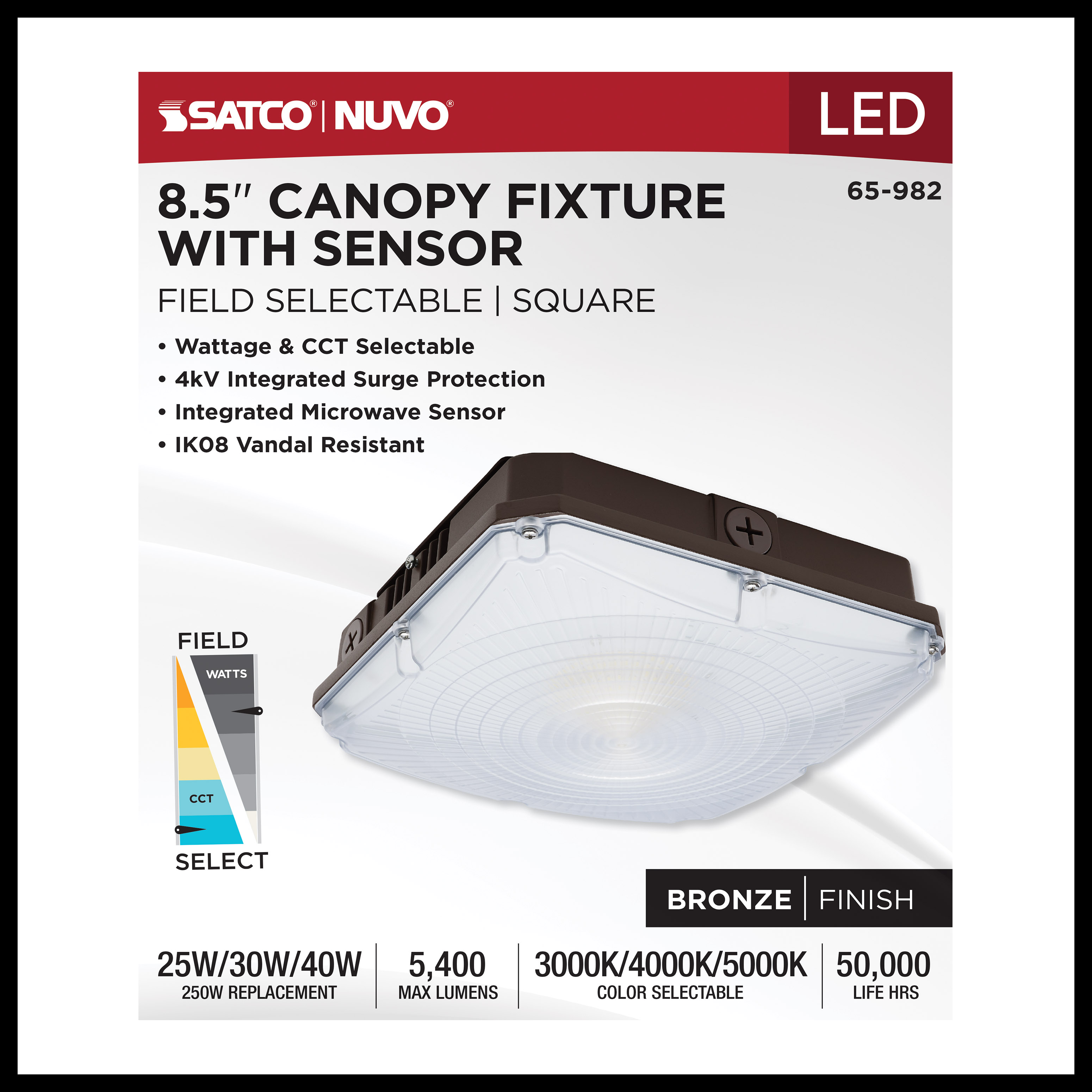 8.5" LED CANOPY W/SENSOR - 65-982