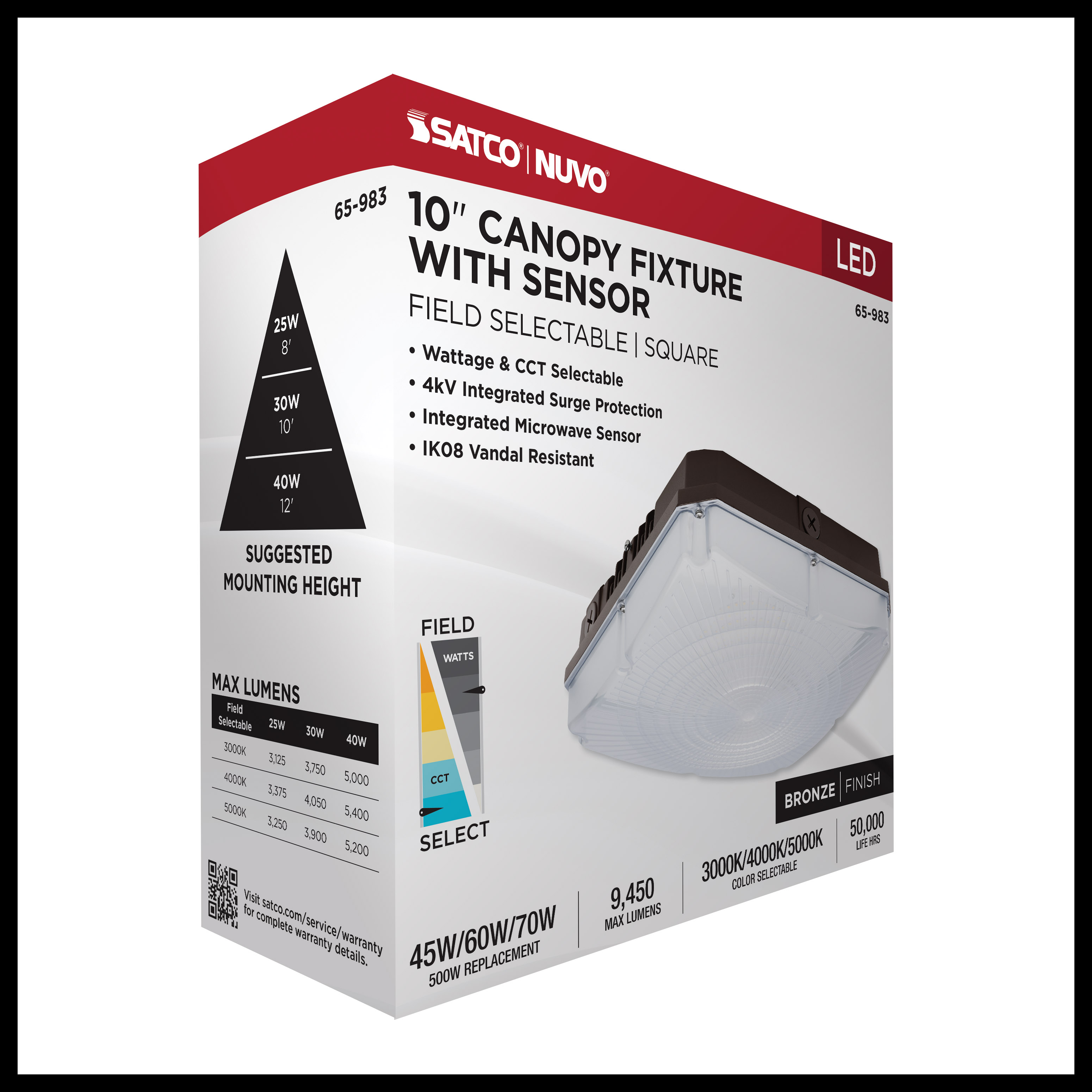 10" LED CANOPY W/SENSOR - 65-983