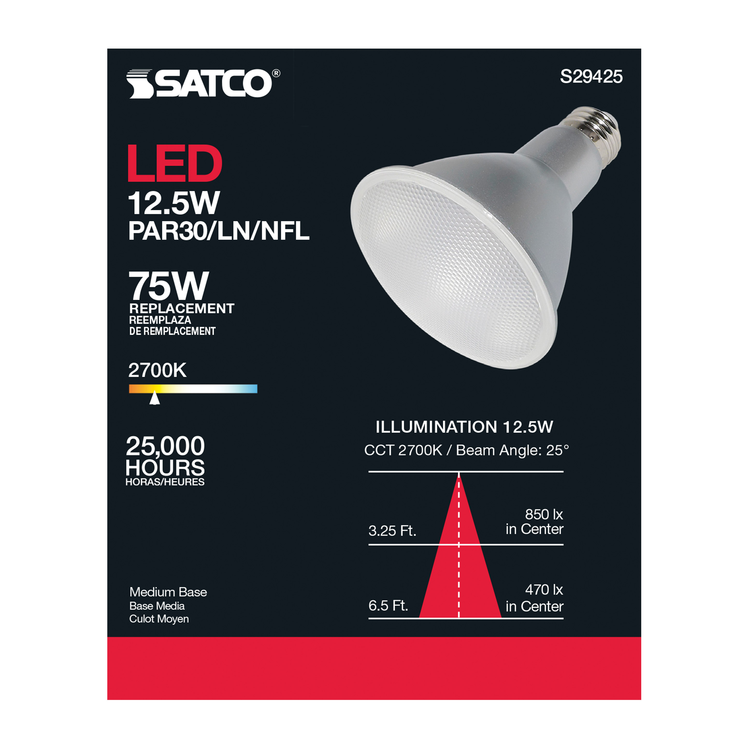 12.5PAR30/LN/LED/25'/927/120V - S29425