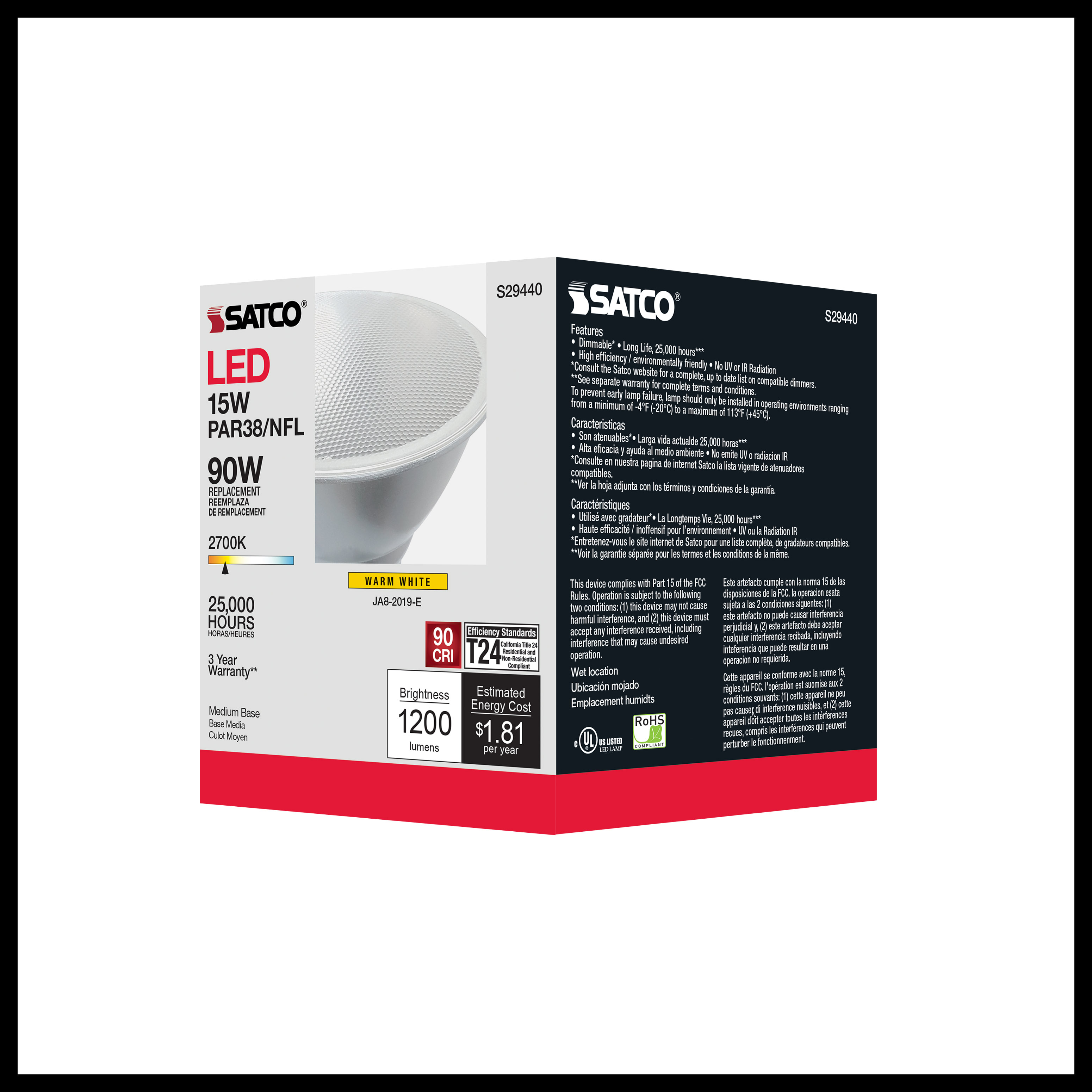 15PAR38/LED/25'/927/120V - S29440