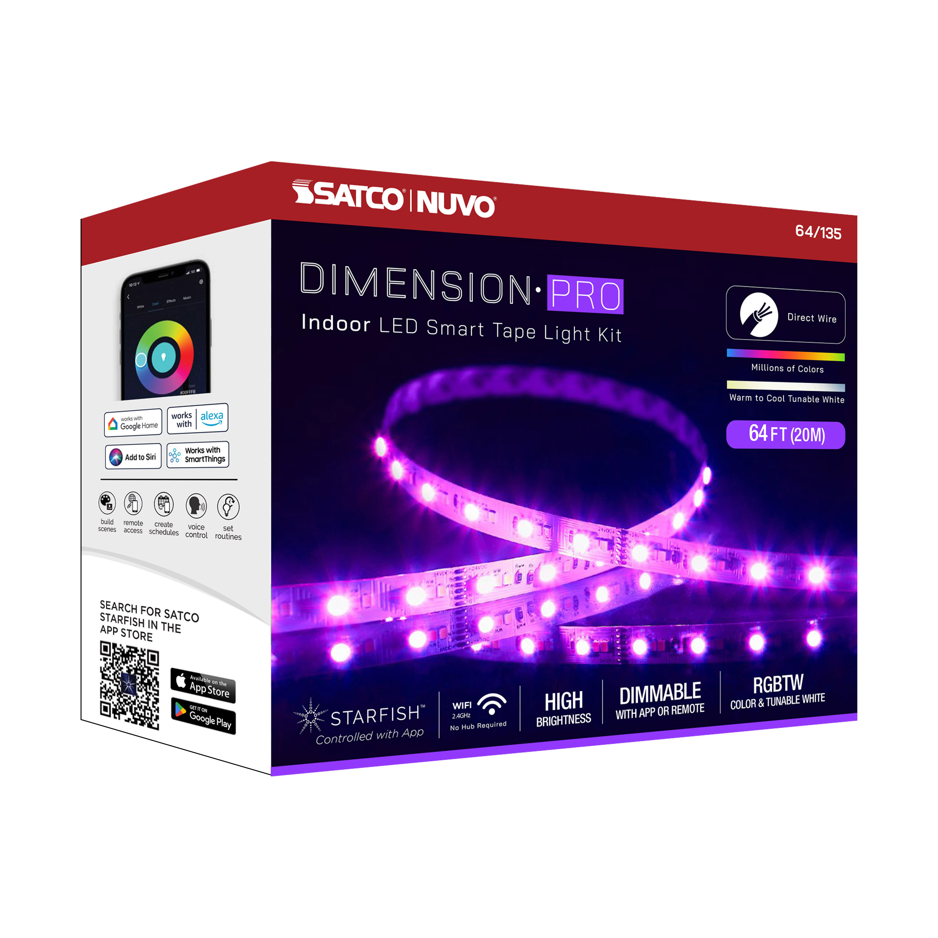 TAPE/RGBTW-HO/IP20/JBOX/SF/64' - 64-135