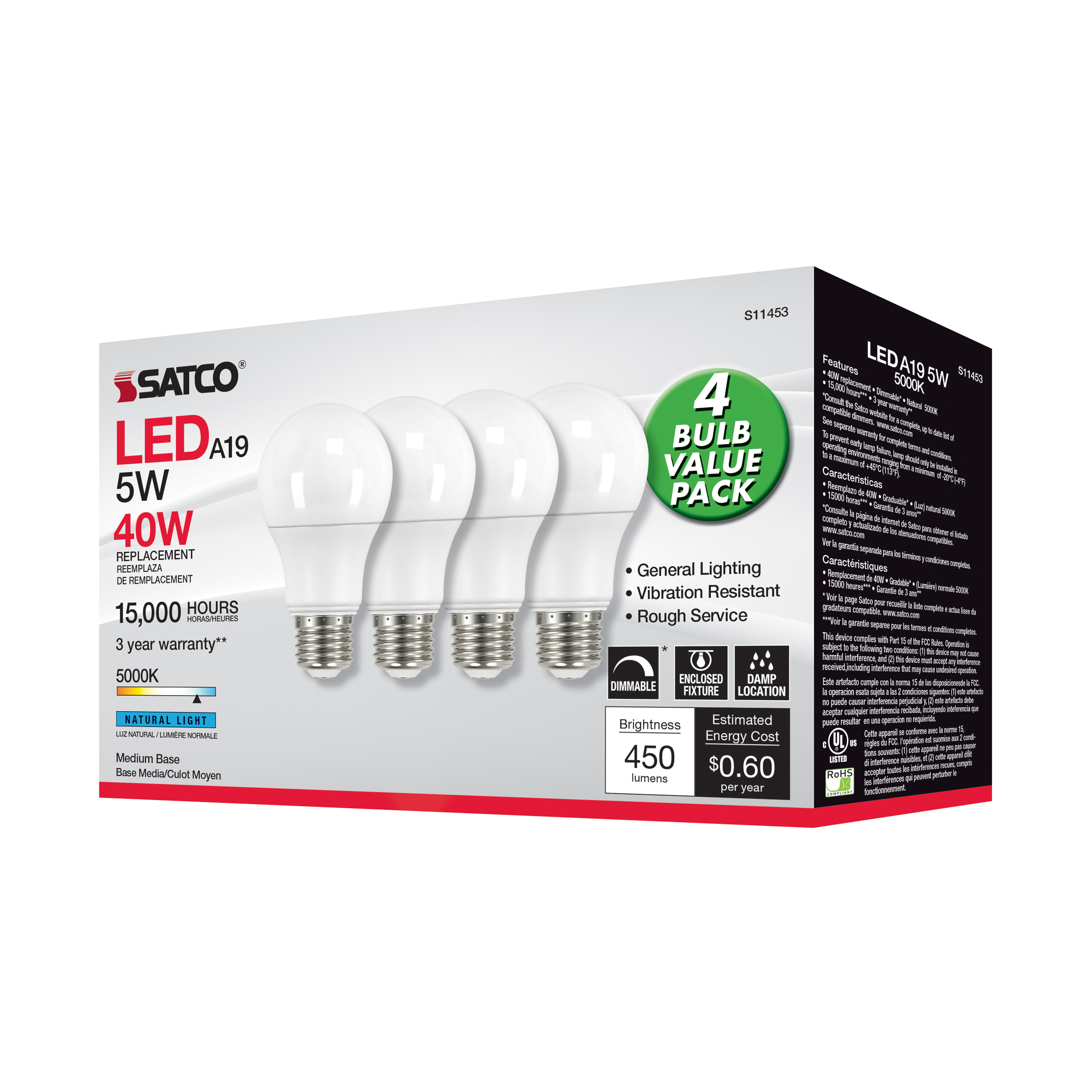 5A19/LED/850/120V/D/4PK - S11453
