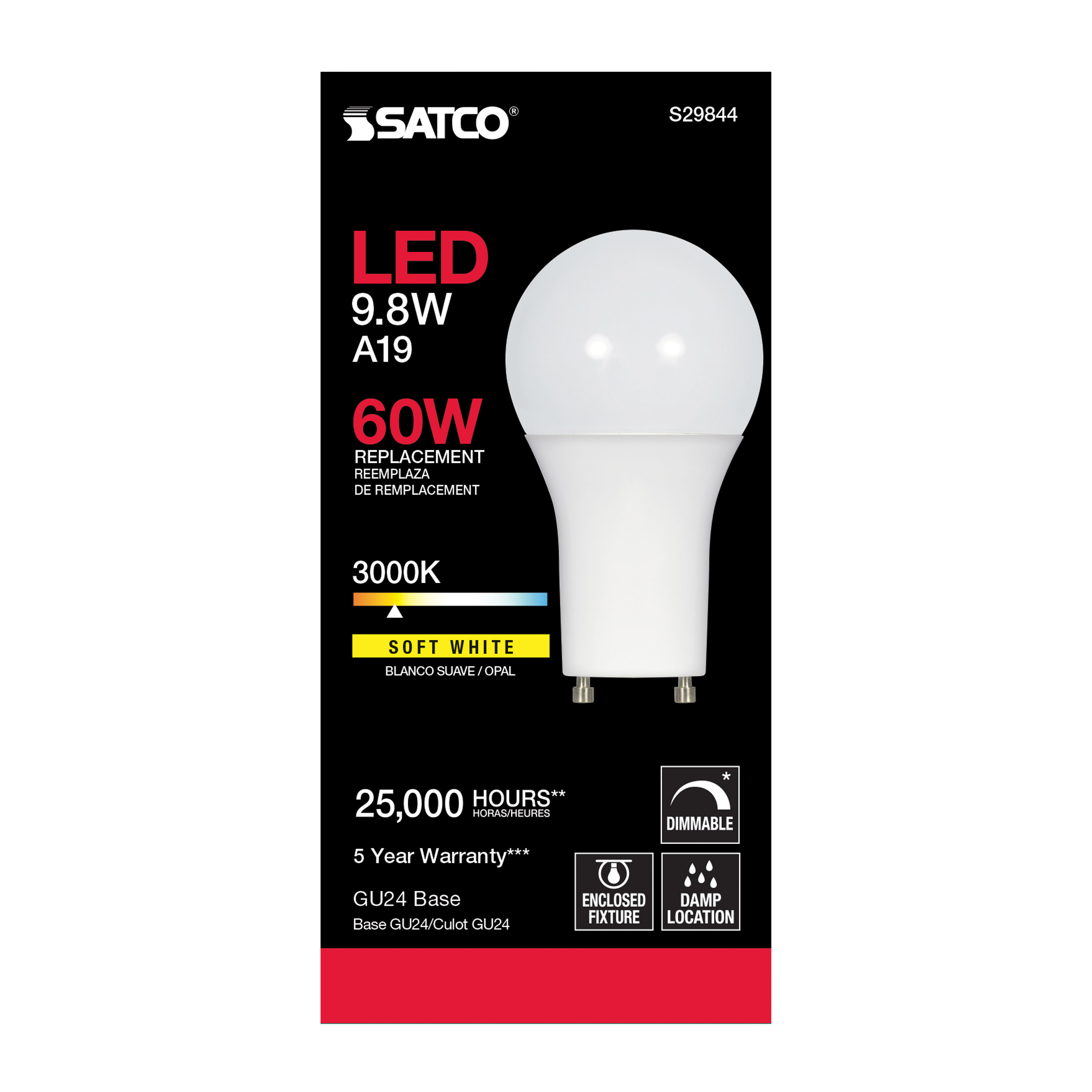 9.8A19/OMNI/220/LED/30K/GU24 - S29844