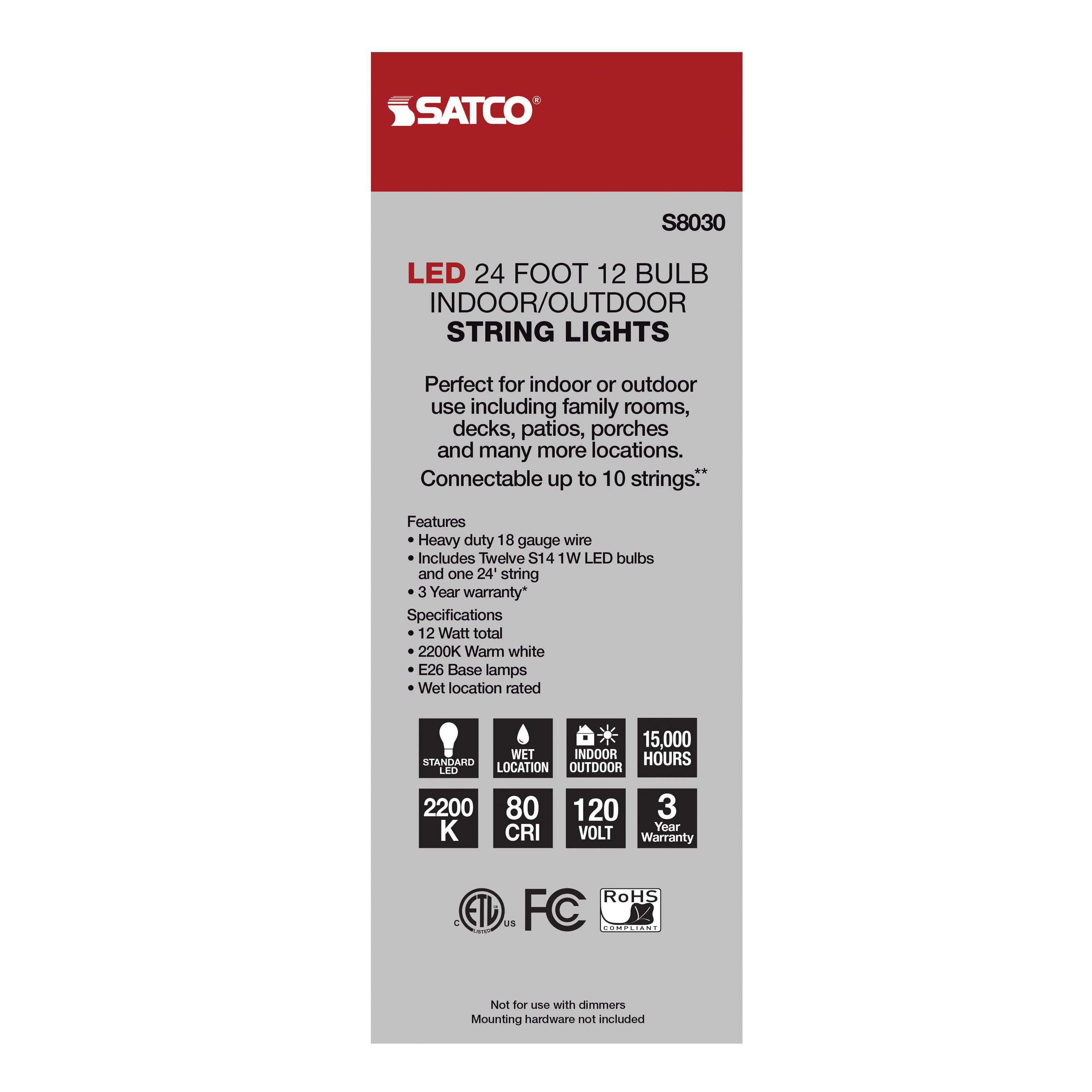 24FT/LED/SL/S14/822K/120V - S8030