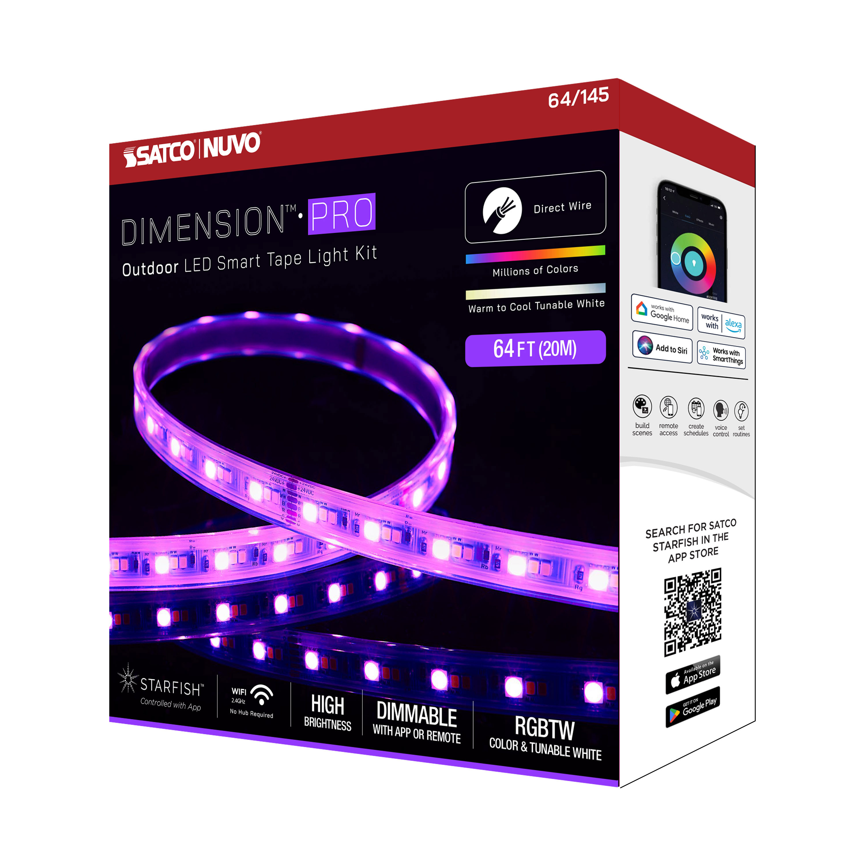 TAPE/RGBTW-HO/IP65/JBOX/SF/64' - 64-145