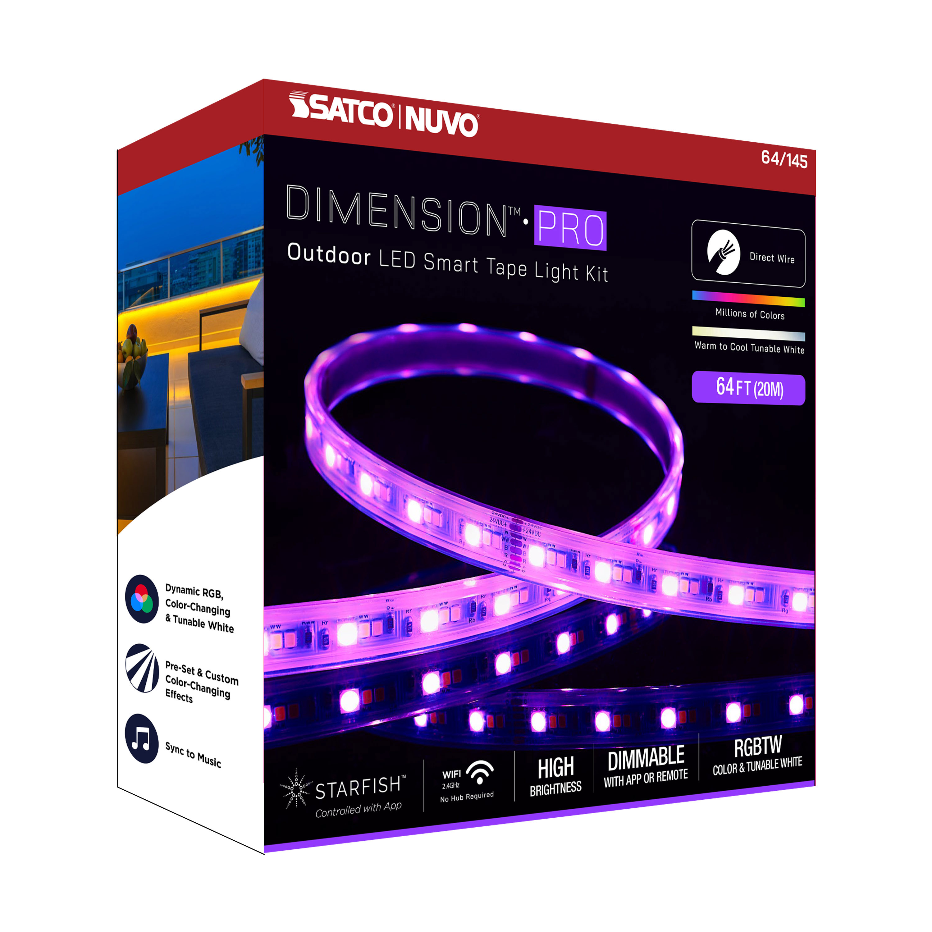 TAPE/RGBTW-HO/IP65/JBOX/SF/64' - 64-145