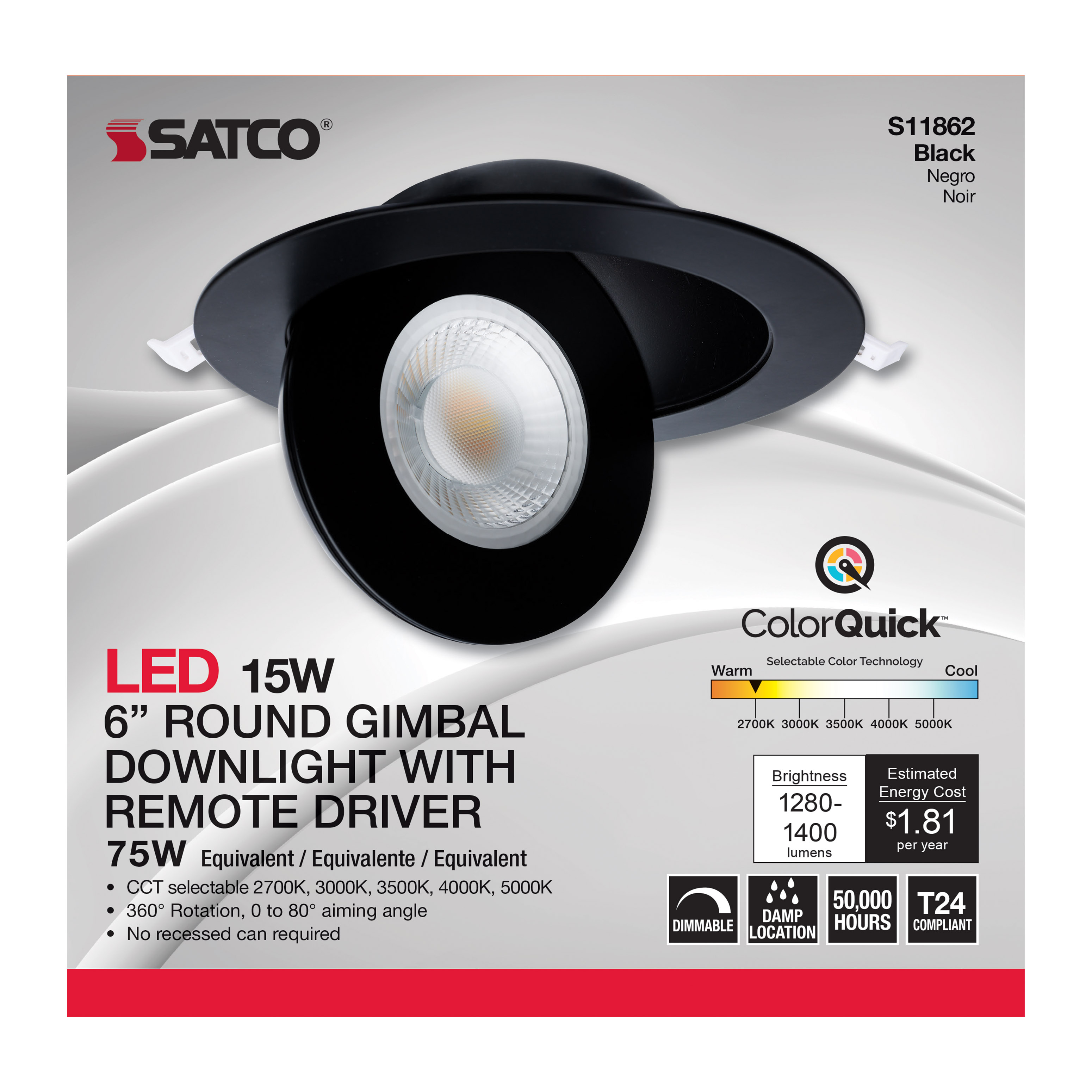15WLED/GBL/6/CCT/RND/BLK - S11862