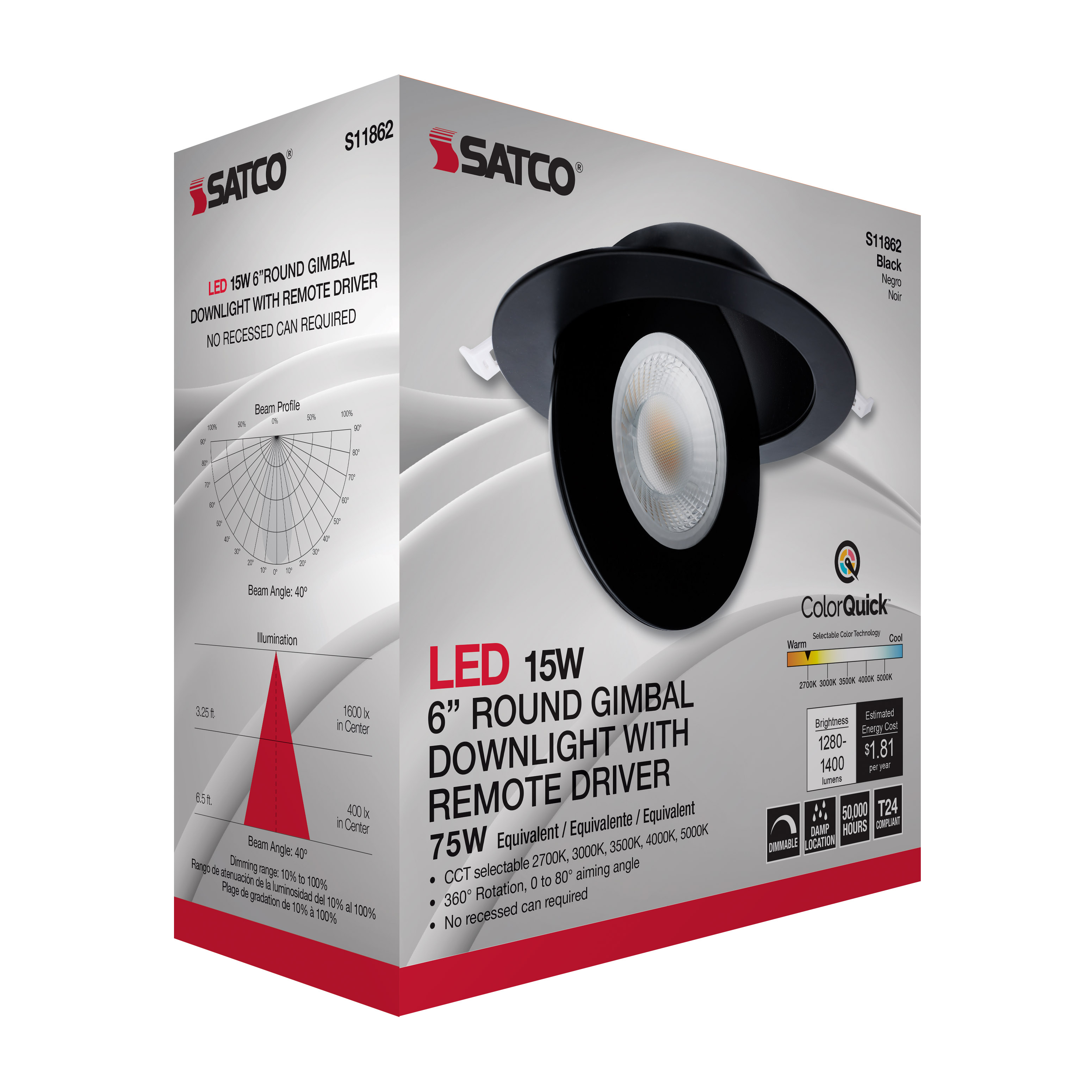 15WLED/GBL/6/CCT/RND/BLK - S11862