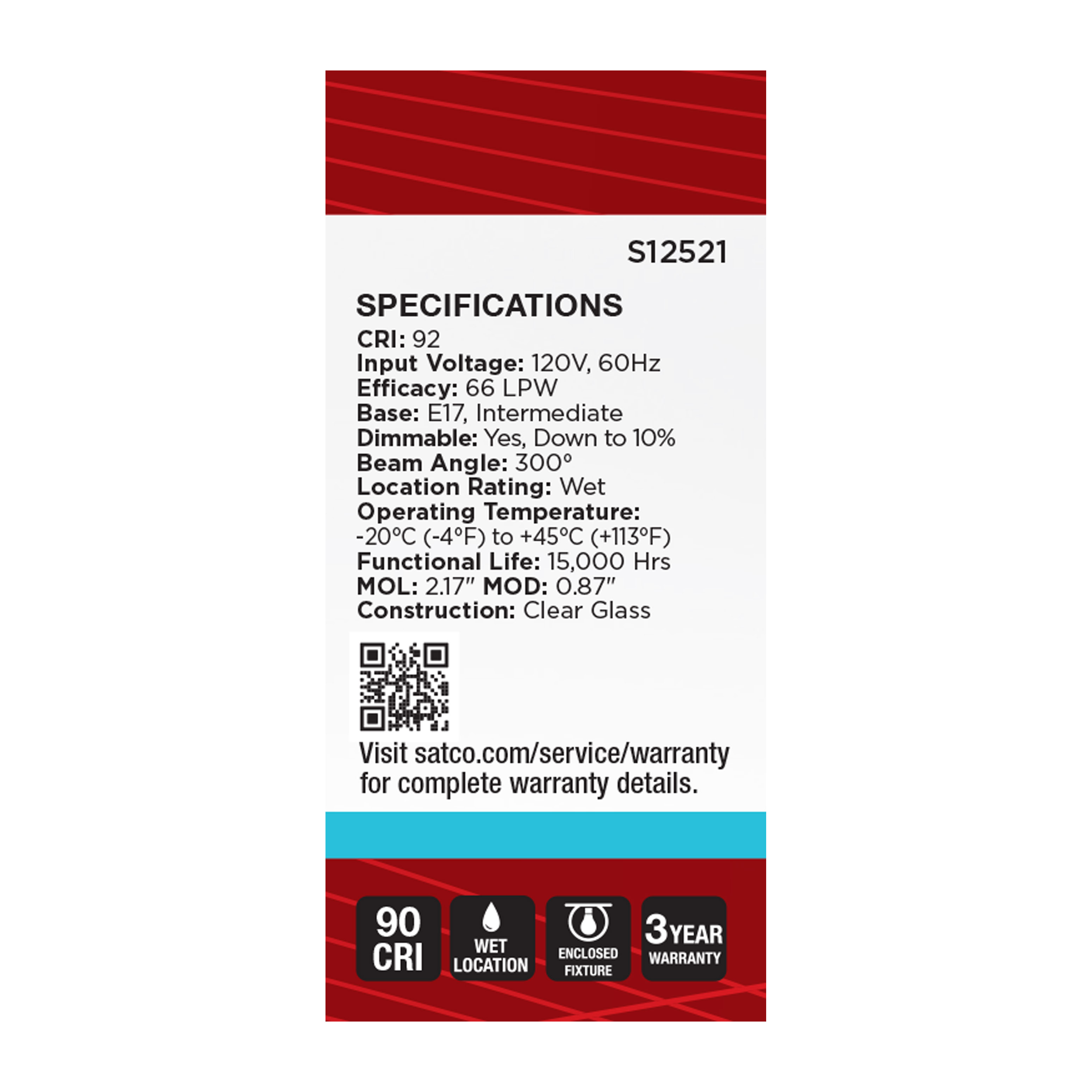3T6.5/LED/CL/950/E17 - S12521