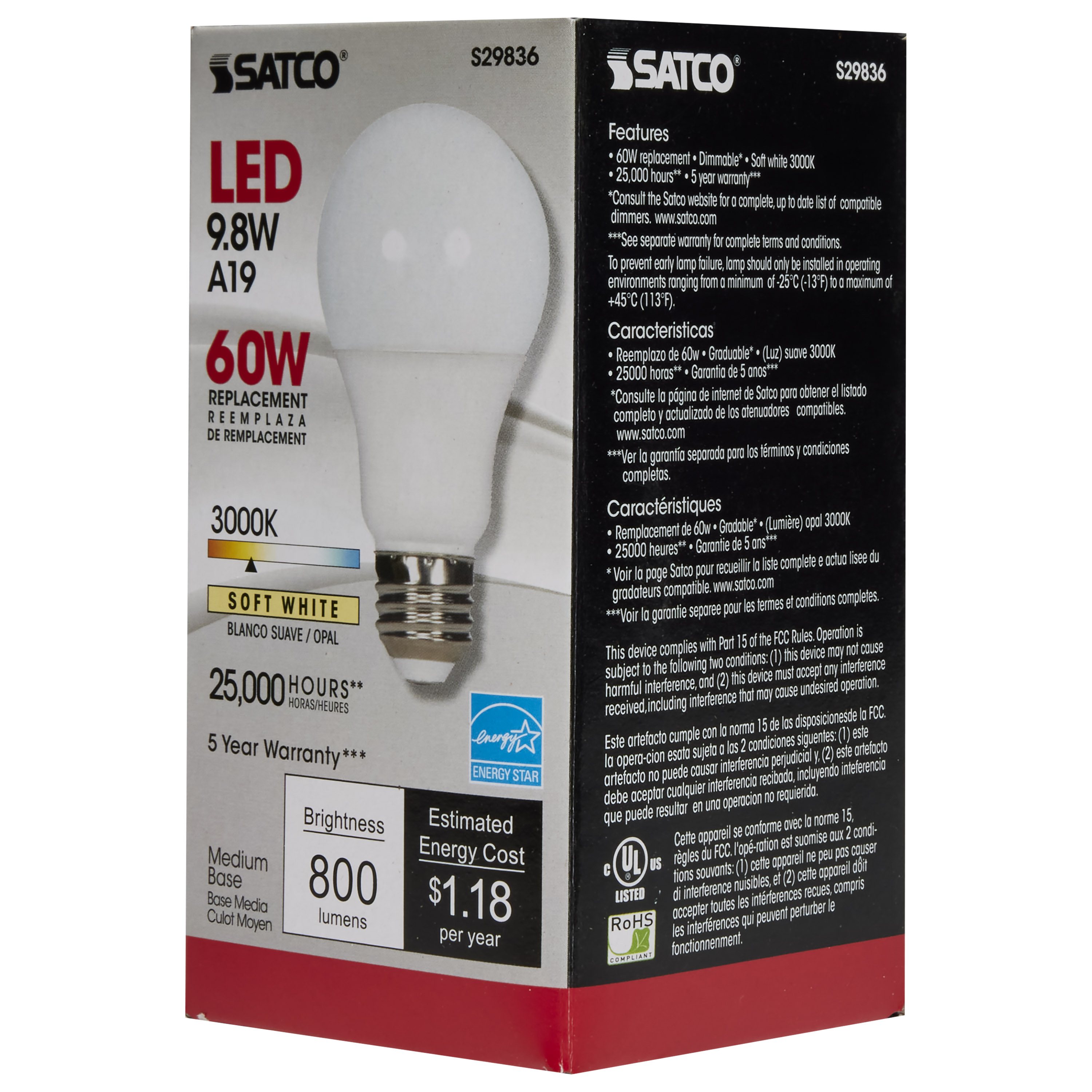 9.8A19/OMNI/220/LED/30K - S29836