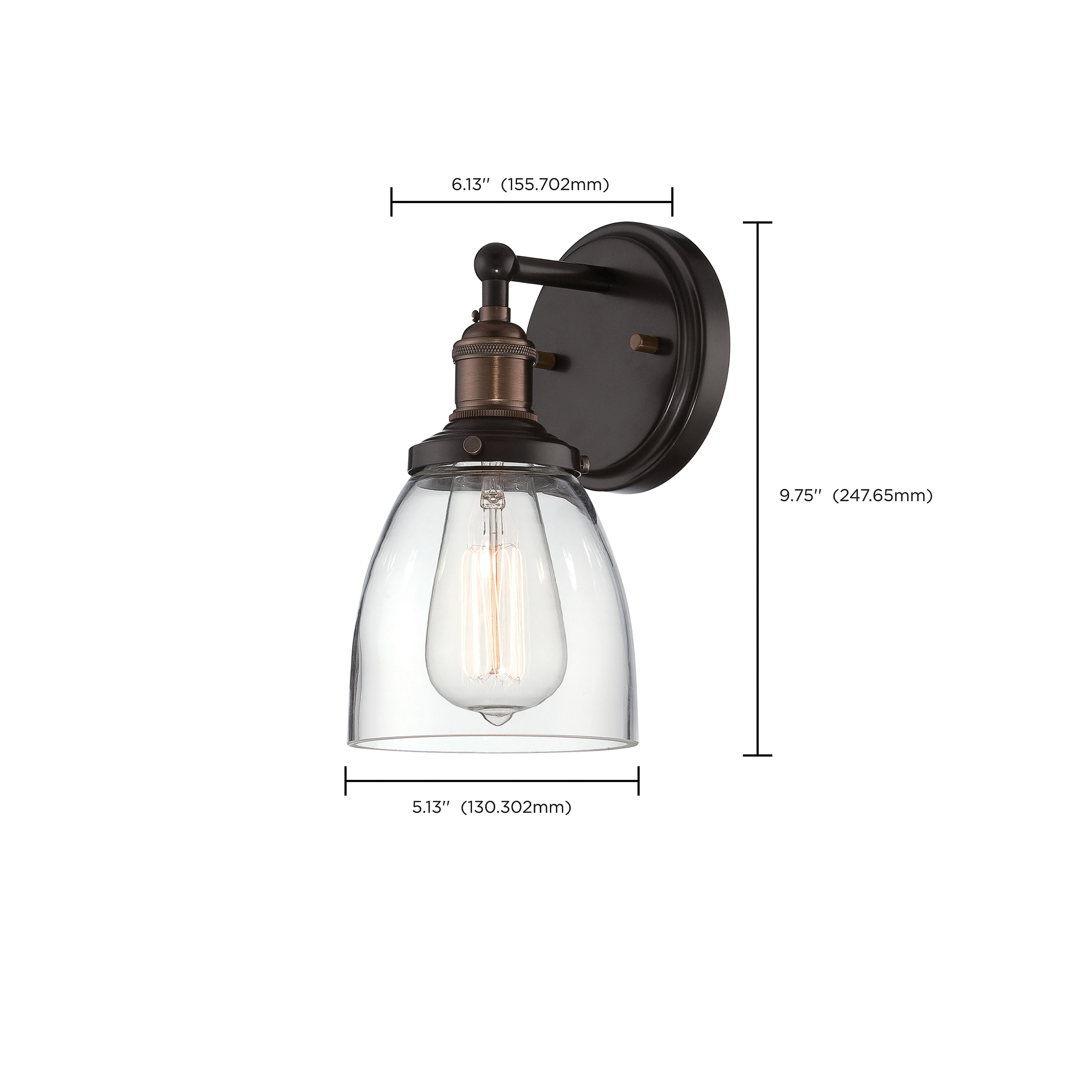 1 LT VINTAGE WALL SCONCE - 60-5514