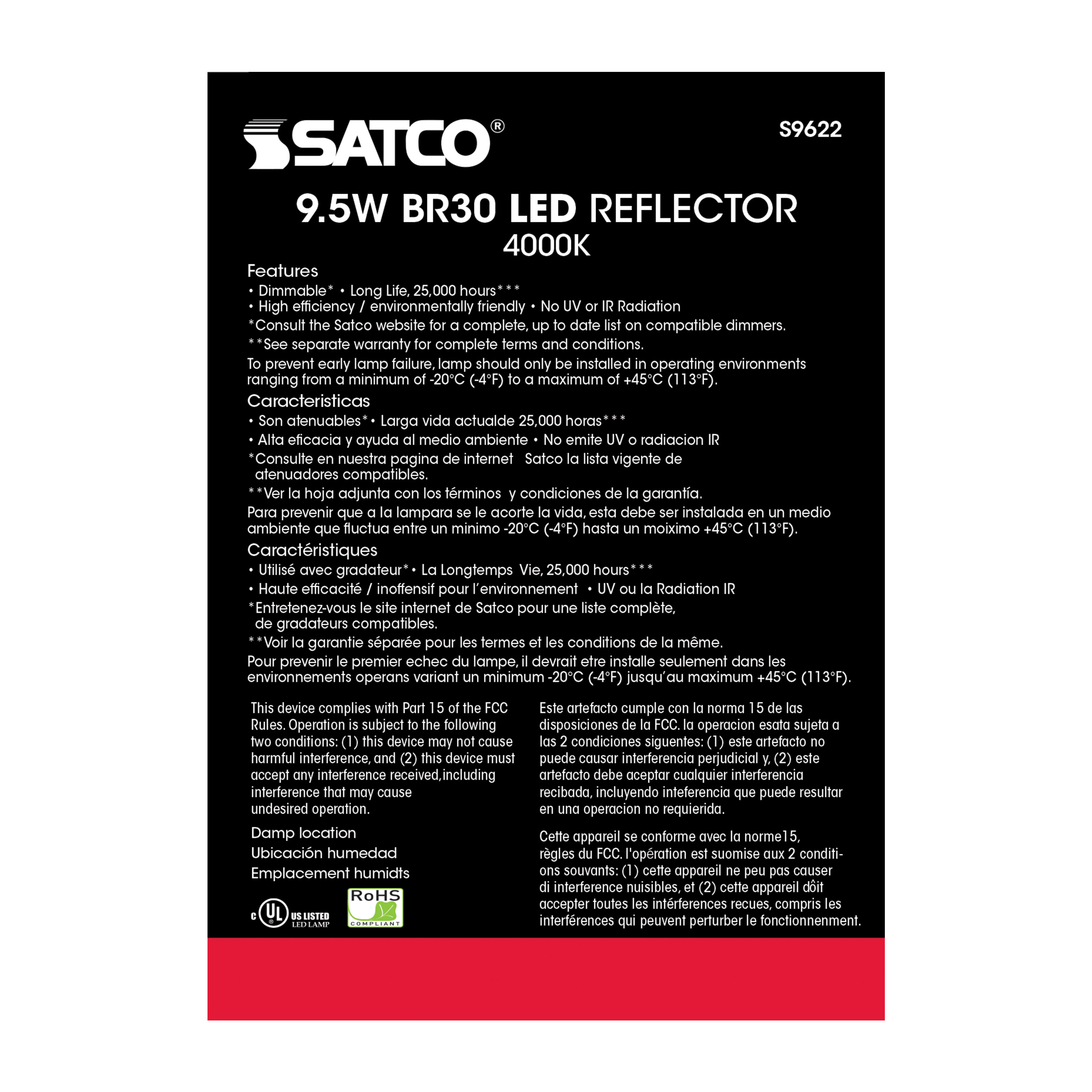 9.5BR30/LED/4000K/750L/120V/D - S9622