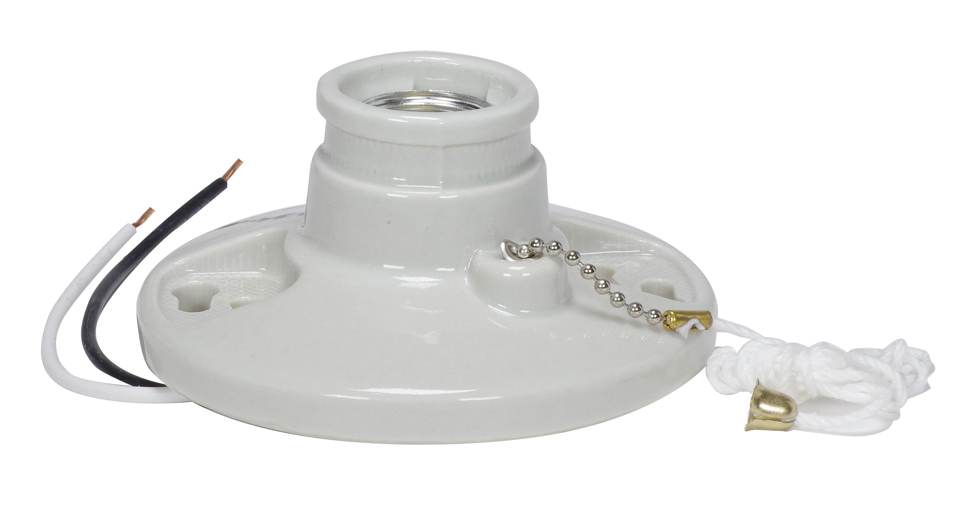 PULL CHAIN GLZ PORC CEILING - 90-2639