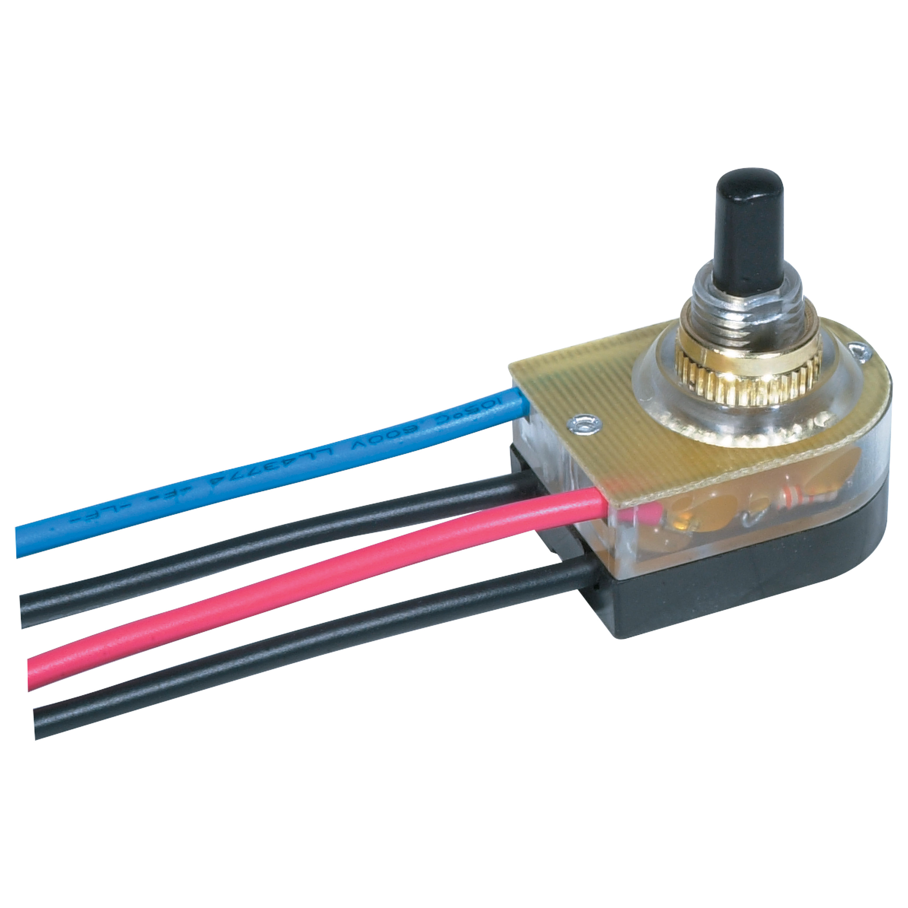 BRASS FIN PUSH SW LIGHTED ON/O - 80-1355