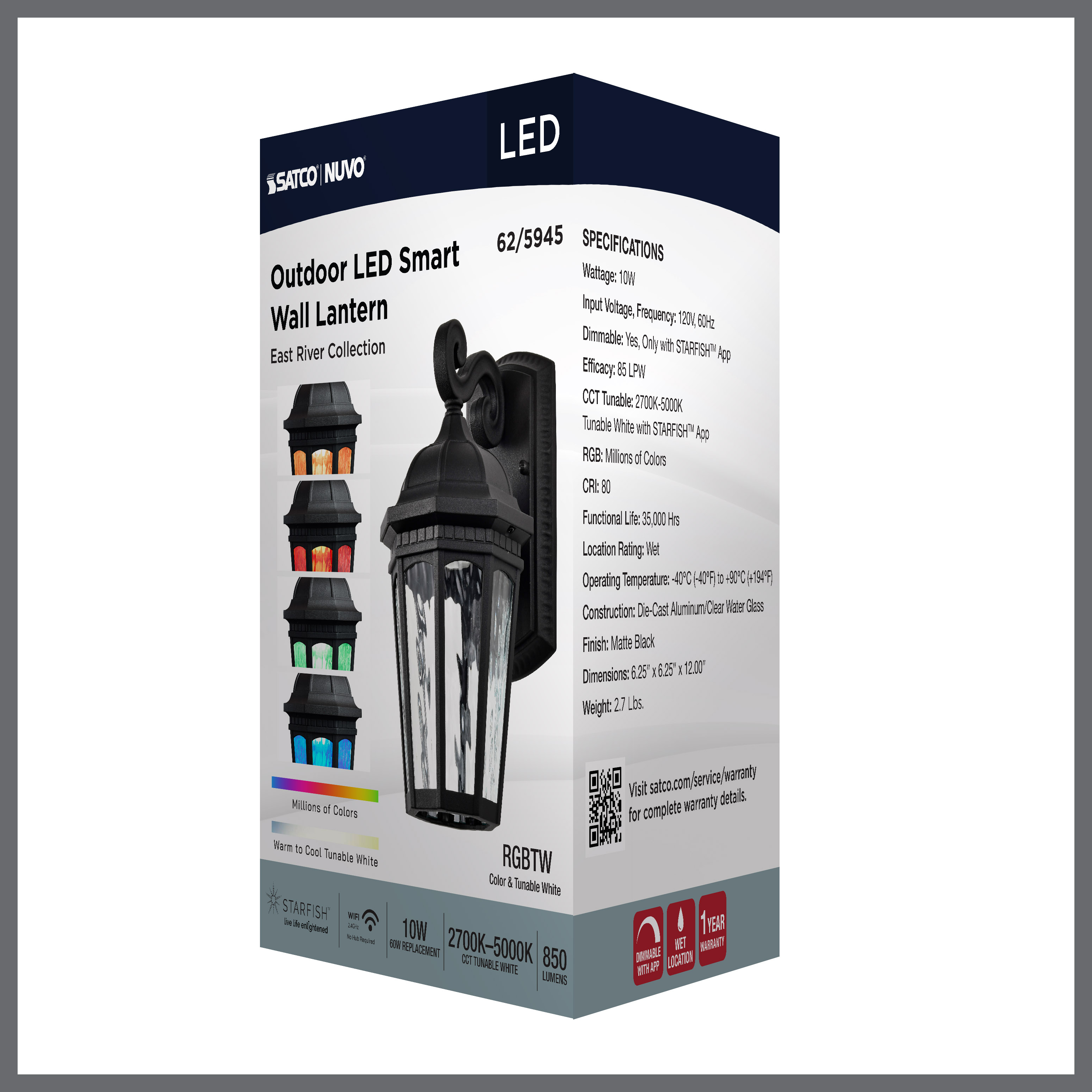 EAST RIVER 1LT OUTDOOR SM WALL - 62-5945