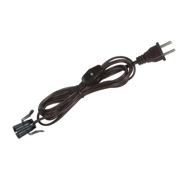 CANDELABRA SKT W/SNAP W/6FT WH - 80-1782