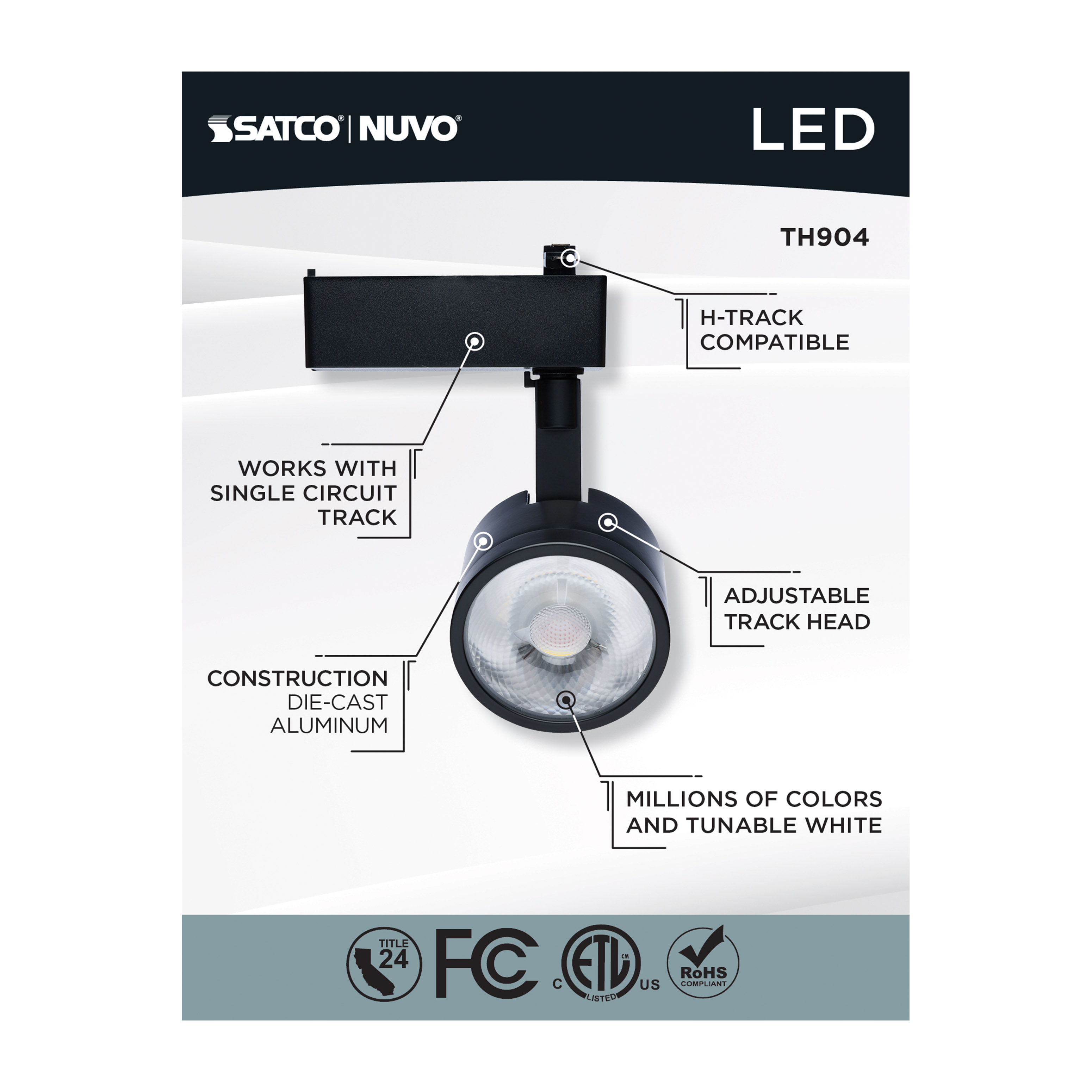 12W LED TRACK HEAD ROUND - TH904