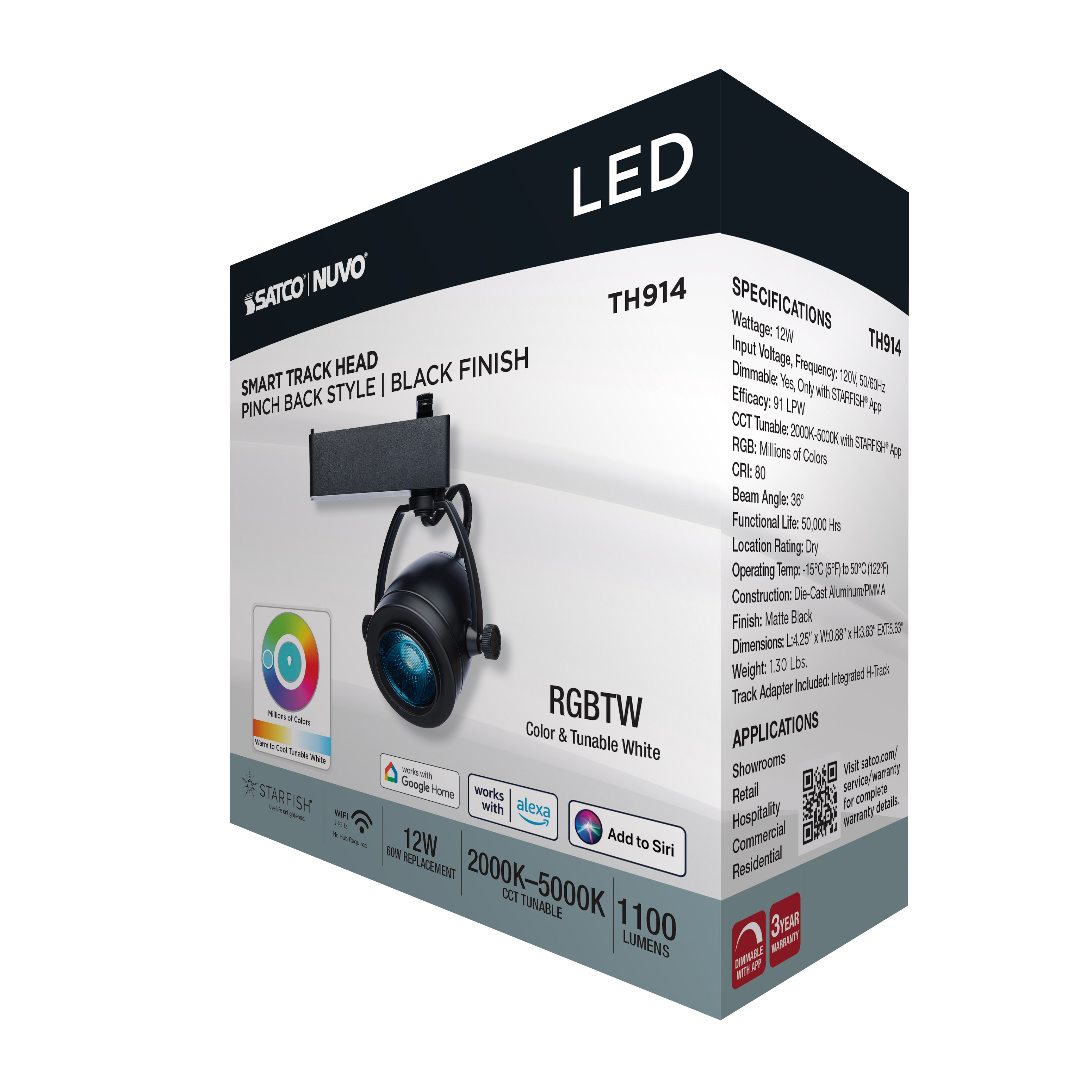 12W LED TRACK HEAD PINCH BACK - TH914
