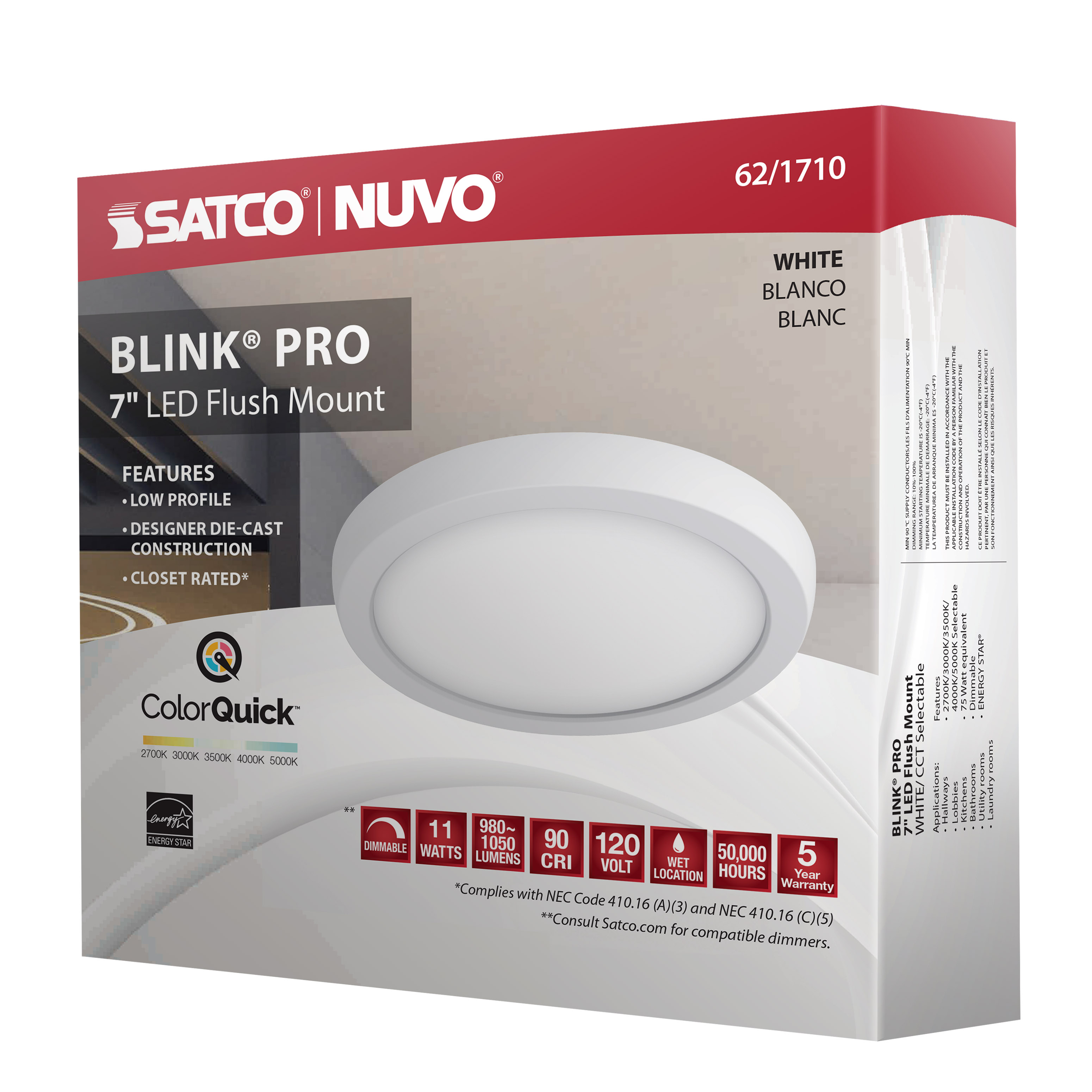 BLINK 11W LED 7" RND WHITE - 62-1710