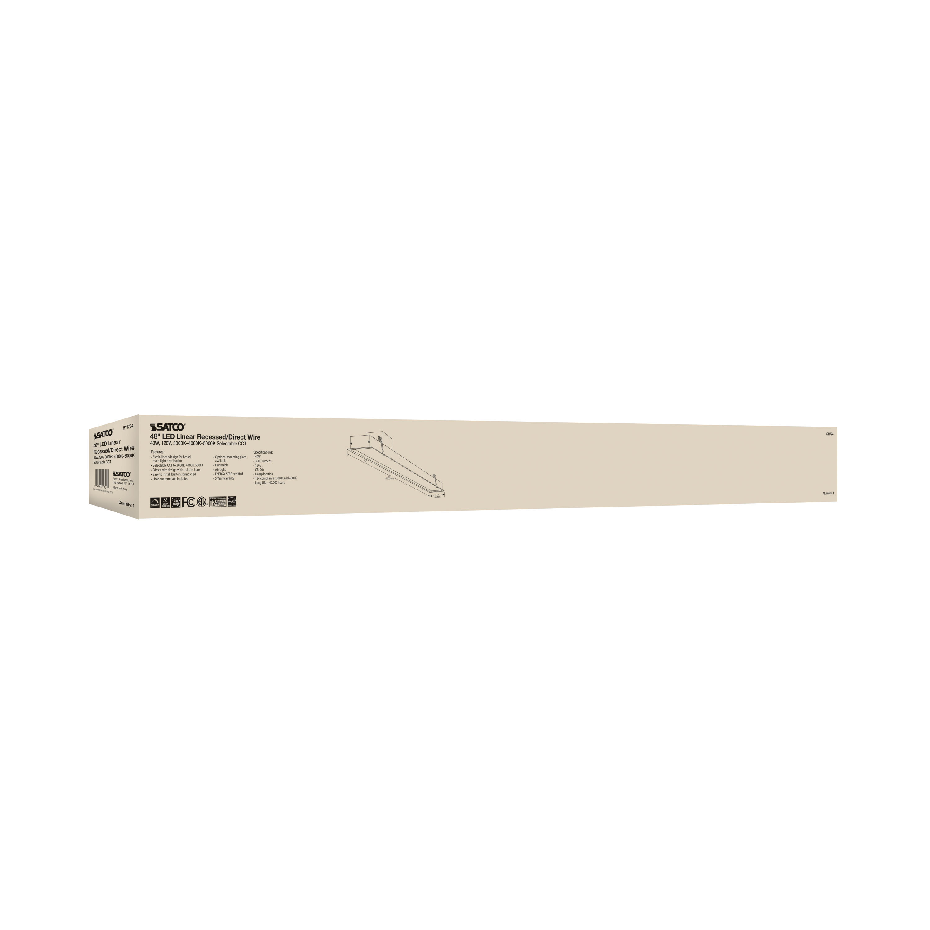 40WLED/DW/LINEAR/48"/ADJ-CCT - S11724